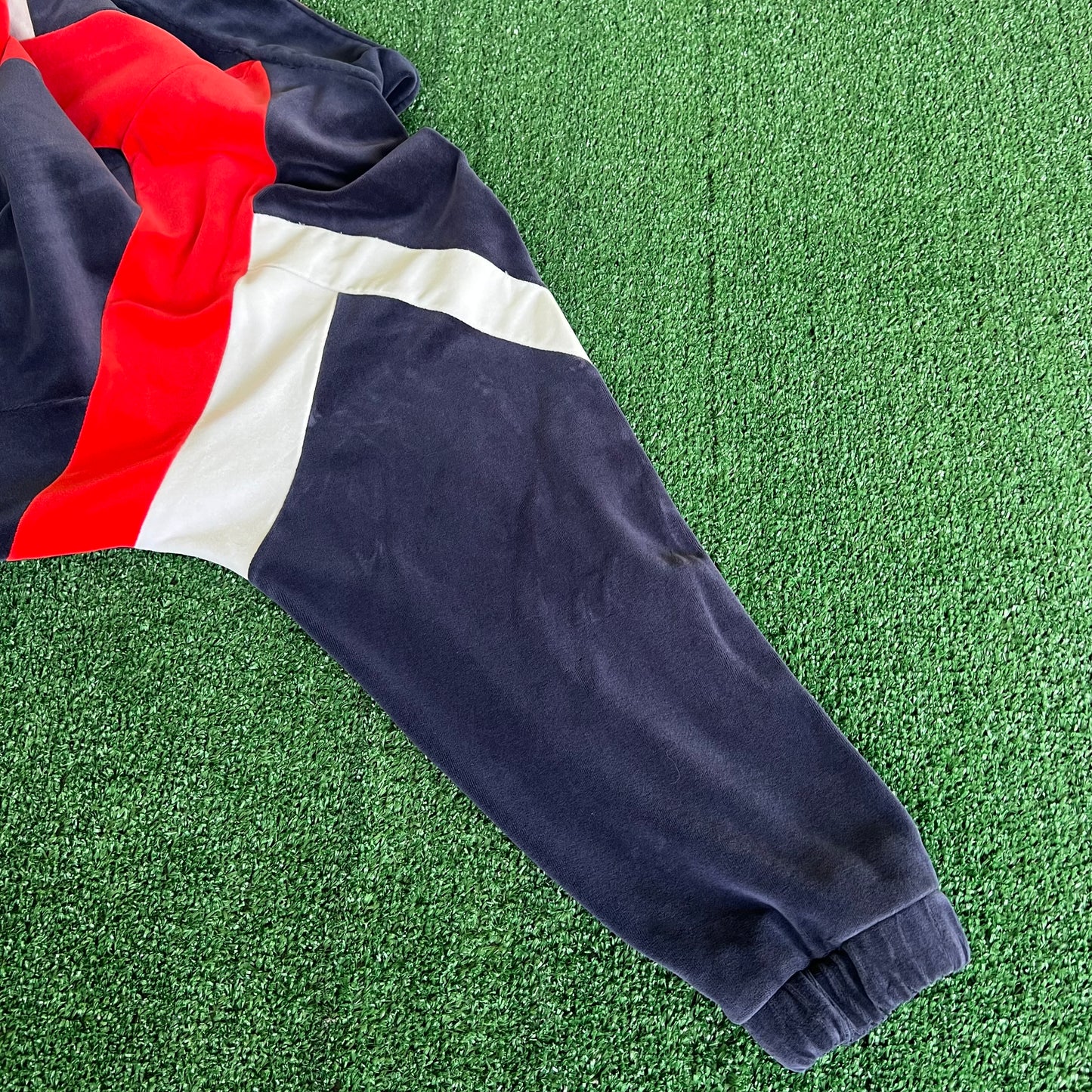 90s Fila Velour Track Suit Jacket & Pants Red Navy Blue XL - 36x25.5" USA
