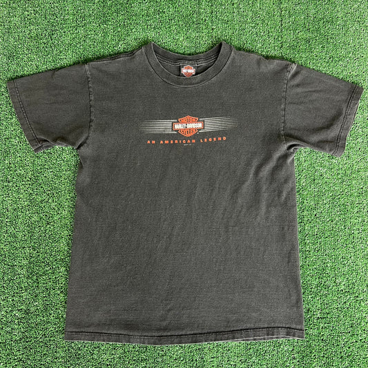 Y2K Harley-Davidson Las Vegas Faded Black T-Shirt - Medium