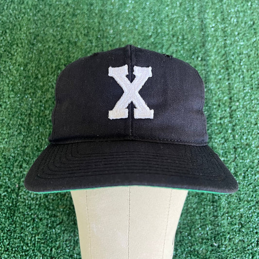 90s Black Malcolm X Blockhead Black Wool Snapback USA Made Hat Cap