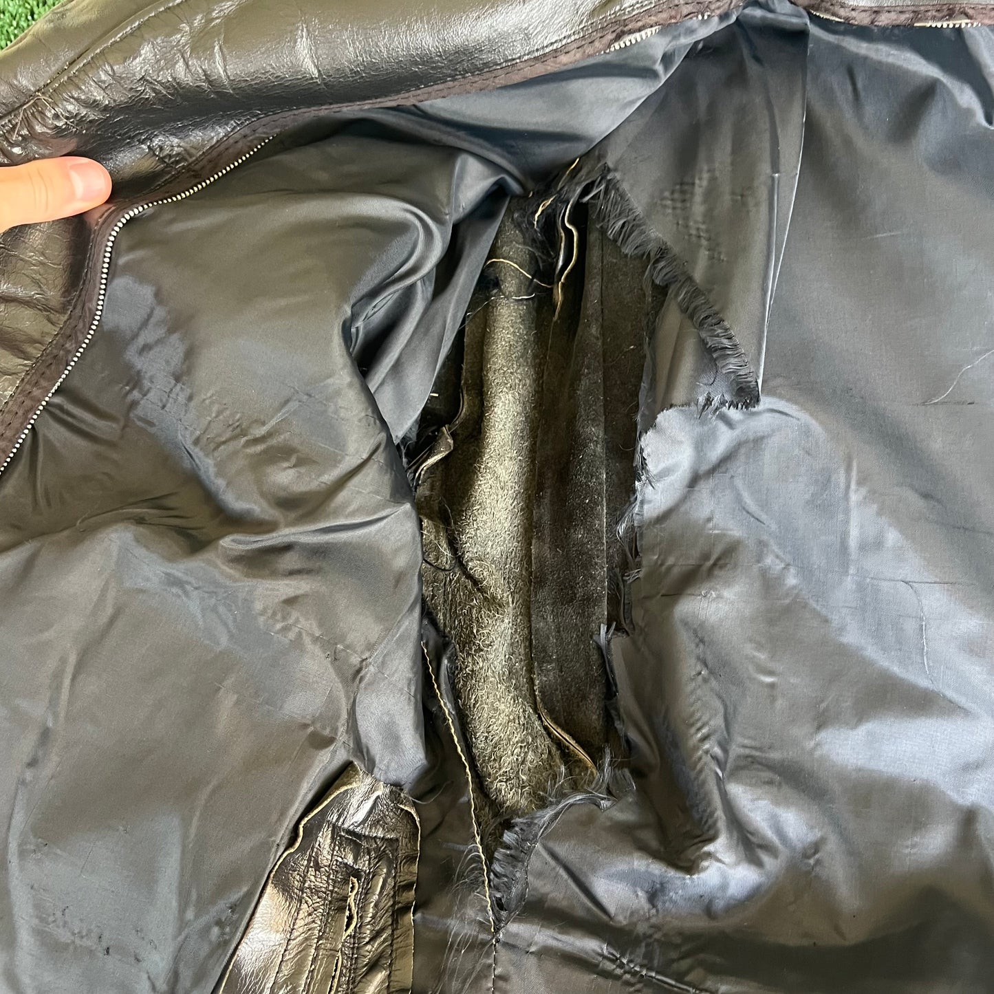 70s Mens 100% Genuine Thick Leather Black Motorcycle Jacket Medium 22x26