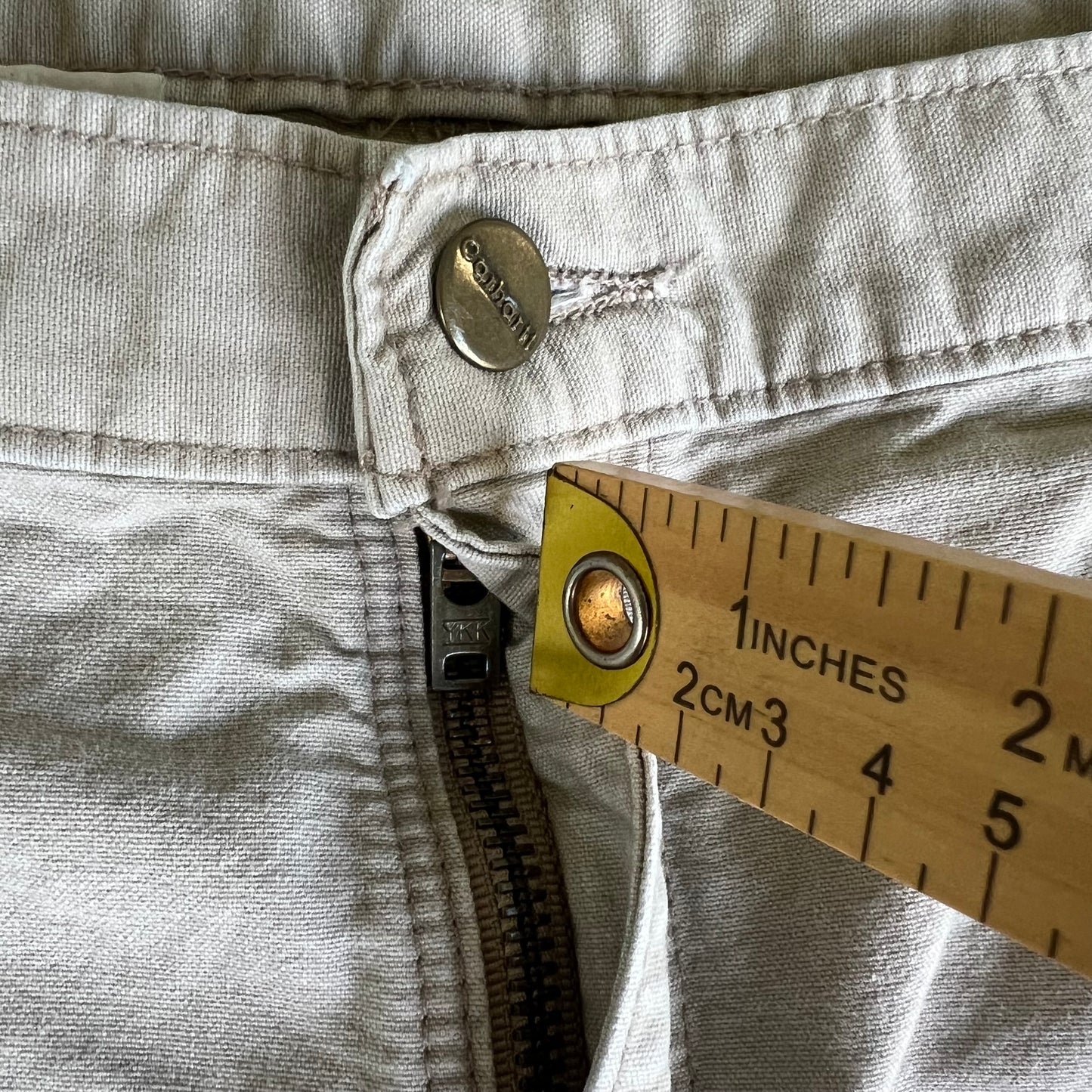Y2K Carhartt B144 TAN Light Khaki Carpenter Shorts - 38x8"