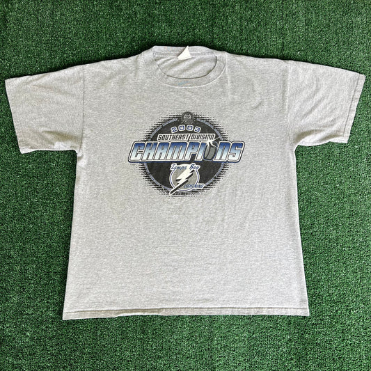 2003 NHL Tampa Bay Lightning Southeast Division Champions Gray T-Shirt - XL