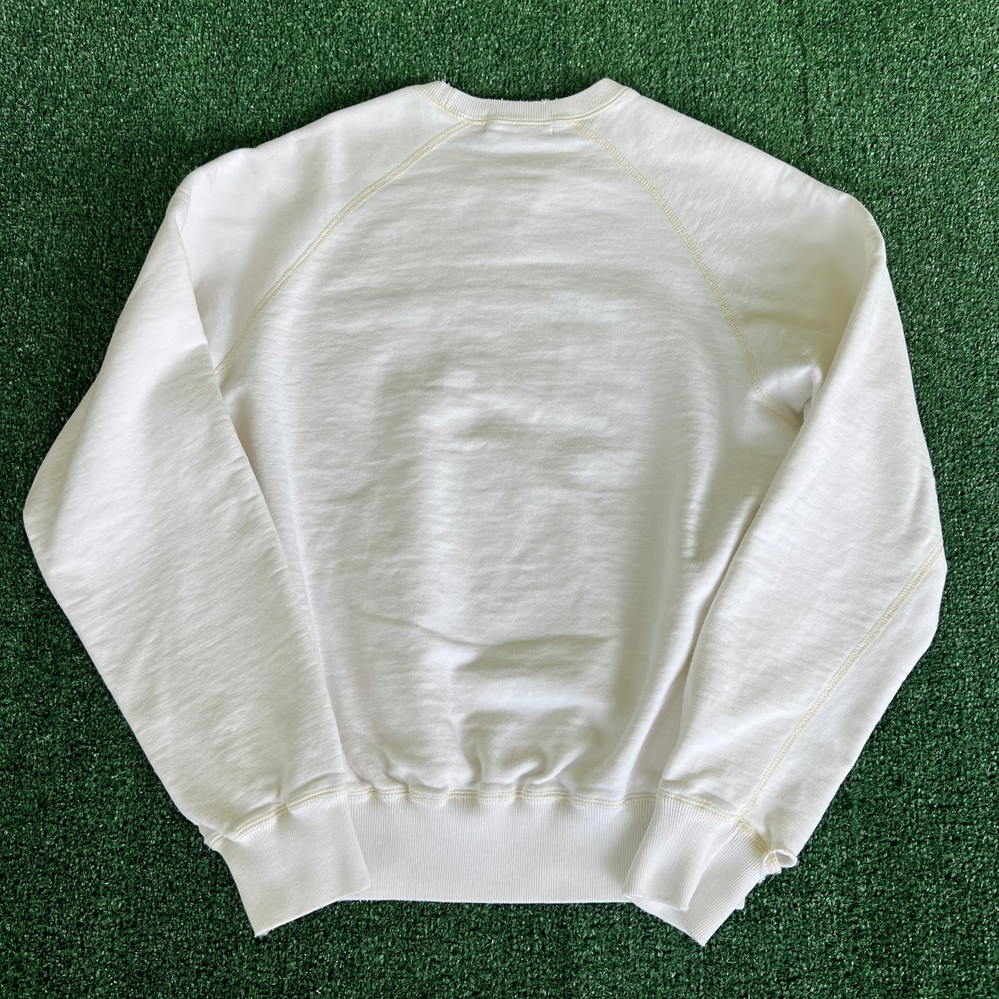 90s Polo Ralph Lauren French Terry White Distressed Sweatshirt - Small