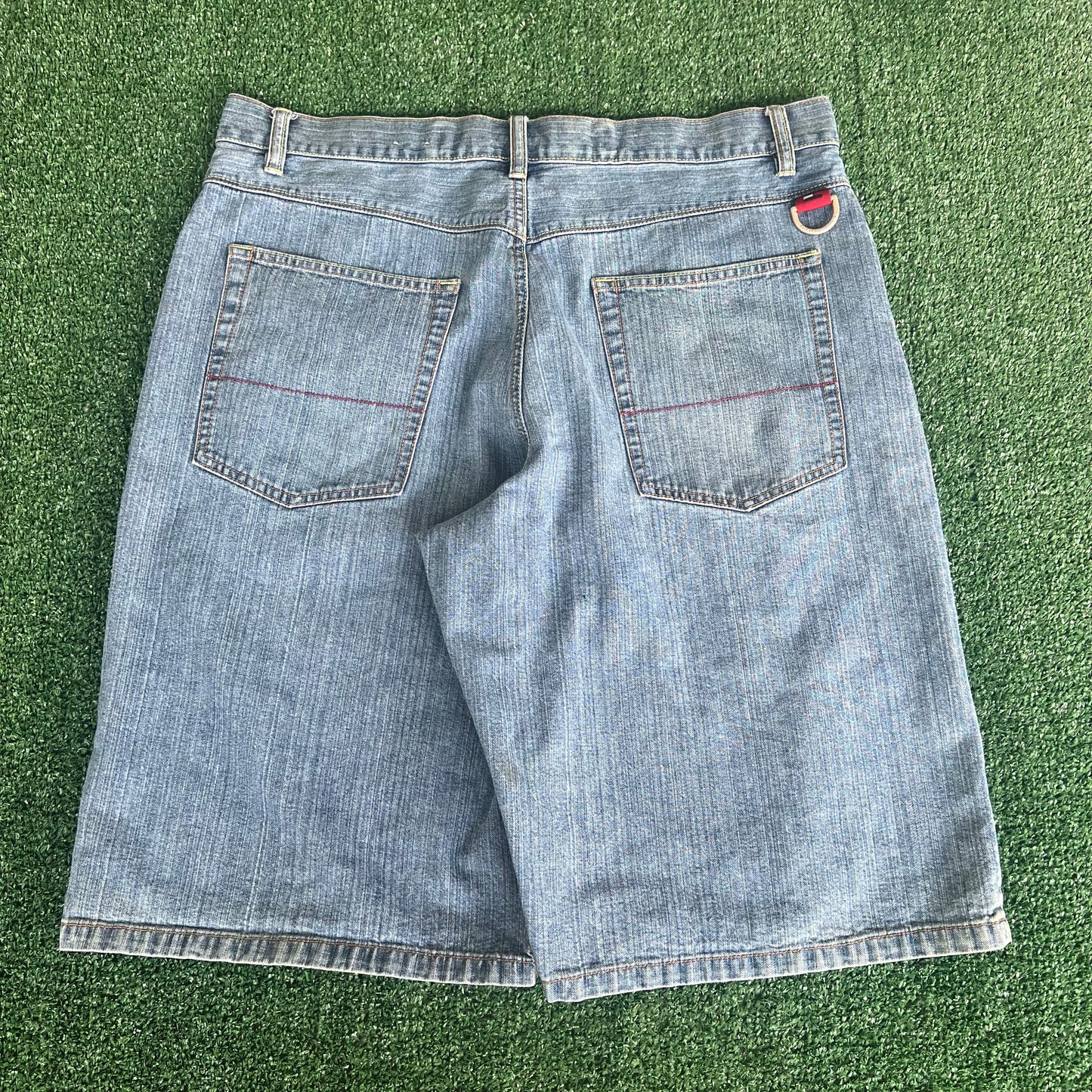 Y2K Tommy Hilfiger Baggy Skate Blue Jean Shorts - 37x13"