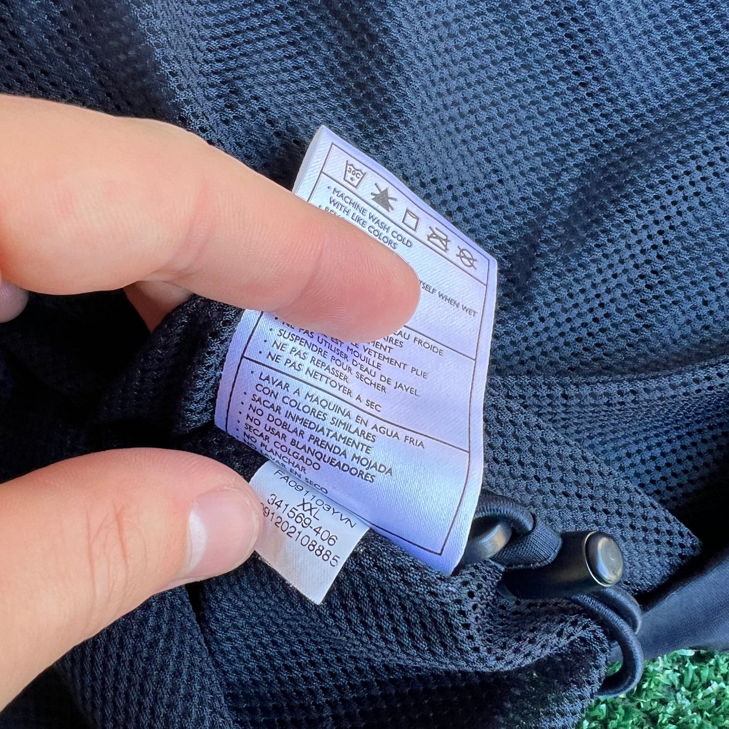 Vintage Y2K Men's Nike Baggy Navy Blue Striped Full Zip Windbreaker Jacket - 2XL