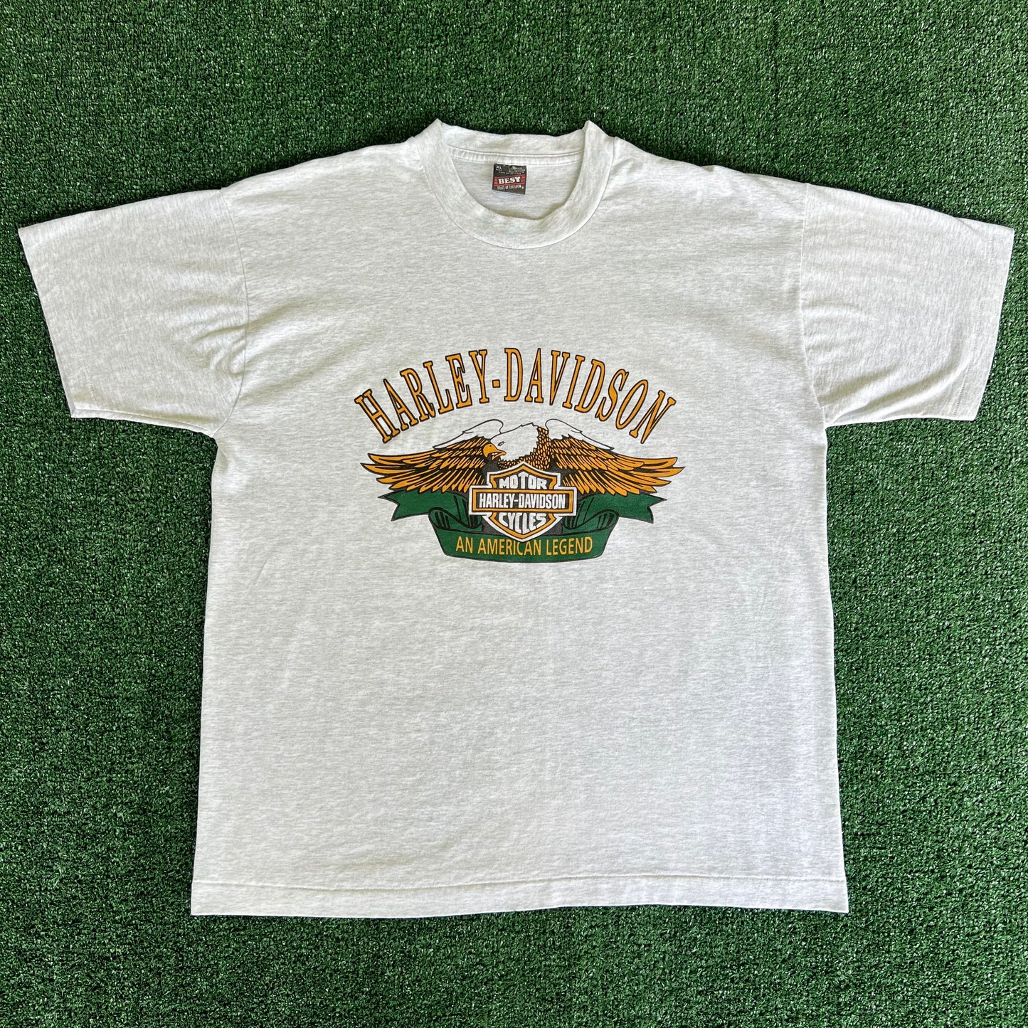 90s Harley-Davidson Motorcycles Virgin Islands Light Gray T-Shirt - XL