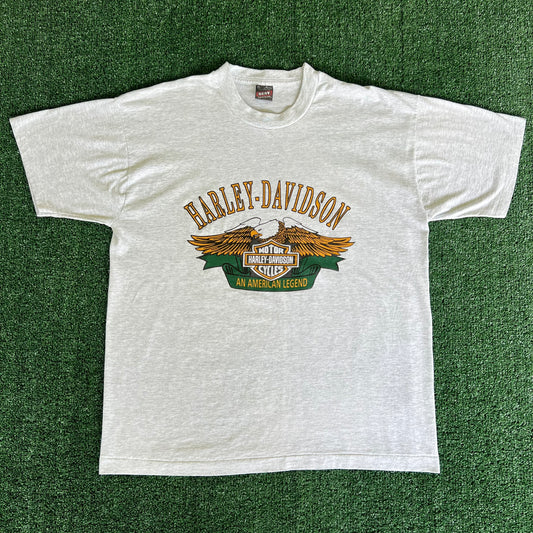 90s Harley-Davidson Motorcycles Virgin Islands Light Gray T-Shirt - XL