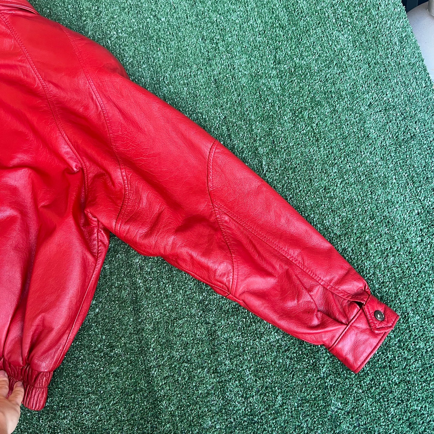 Vintage 80s Men's G-III G3 Michael Jackson Red Leather Bomber Jacket Medium