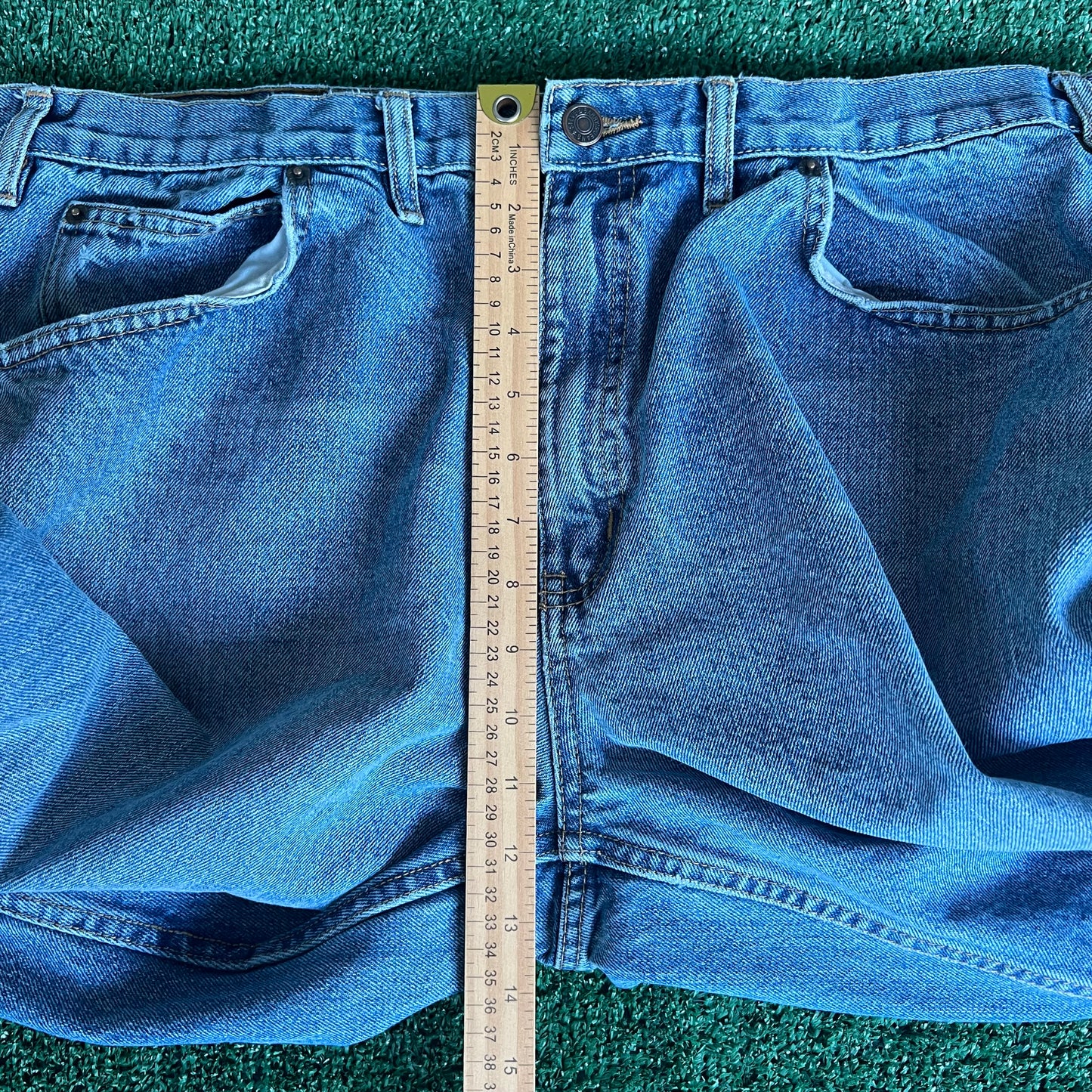 Y2K Steve & Barry's Baggy Wide-Leg Blue Jeans - 37x31" 22" Openings