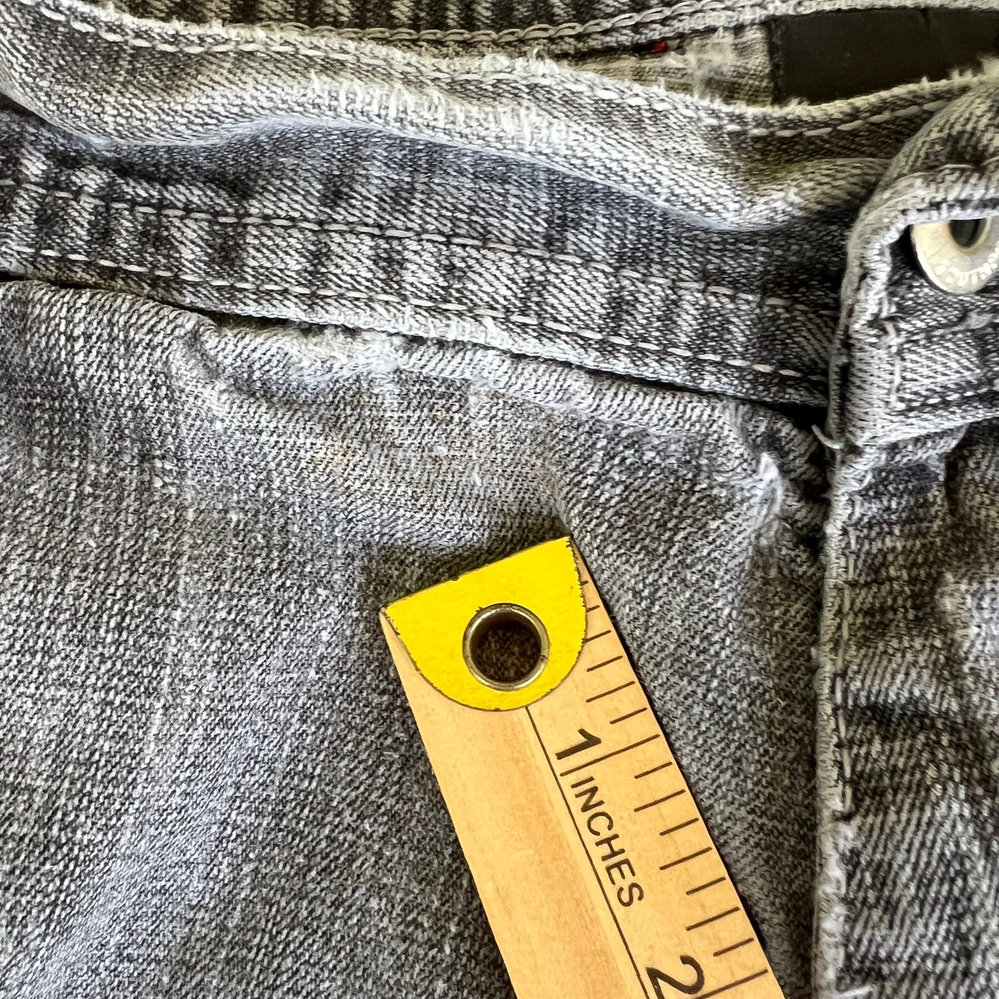 Y2K Southpole Faded Gray Baggy Distressed Jean Shorts - 40x13"