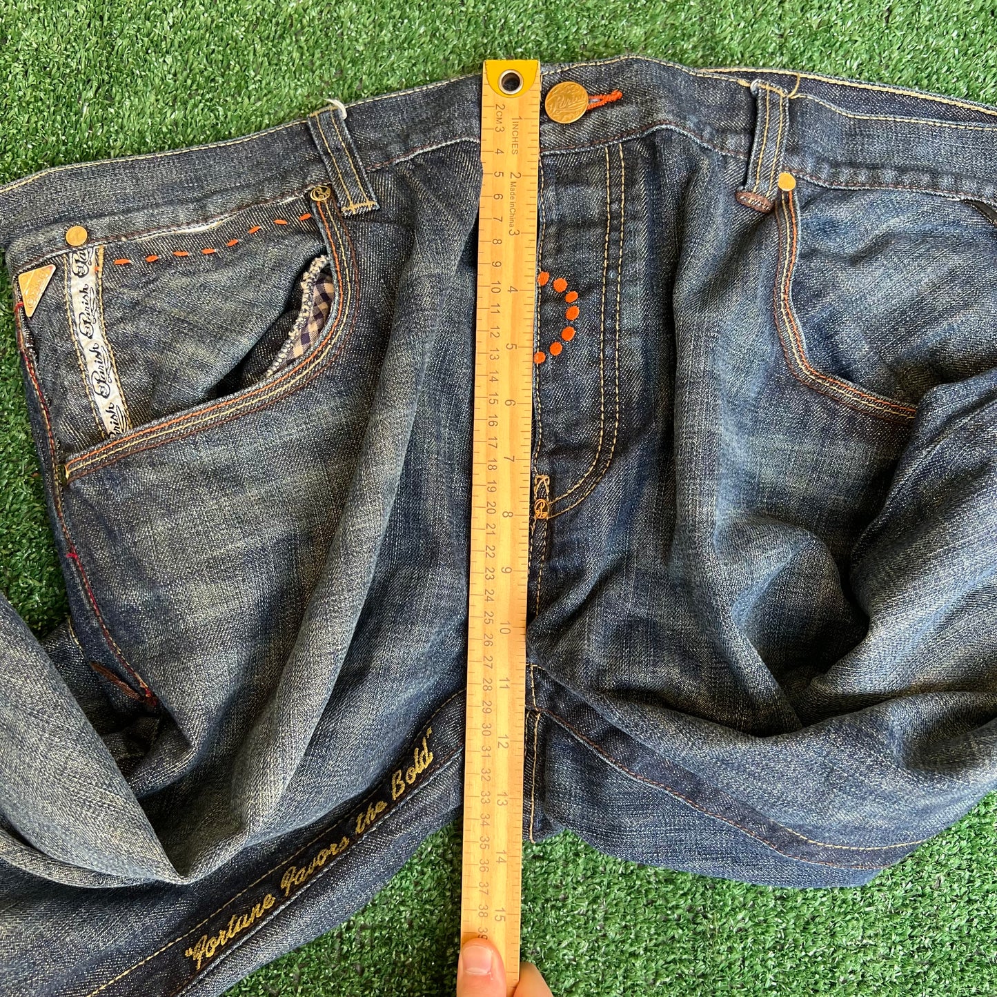 Vintage Y2K Men's Parish Wide-Leg Blue Jeans 42x32" 21" Opens Southpole Style