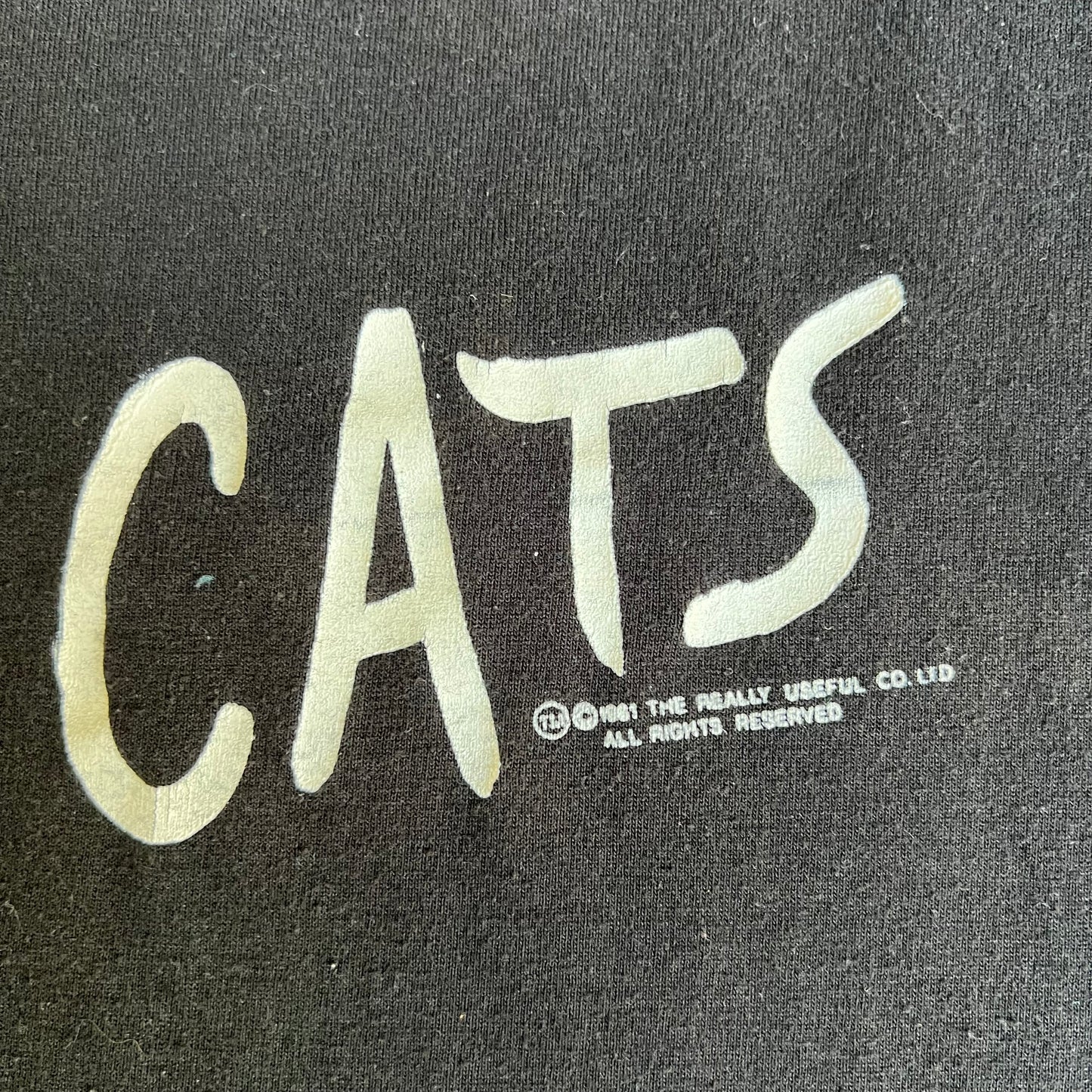 Vintage 1981 Cats Musical Eyes Promo Shirt Black Single Stitch Small 16.5x26.5"