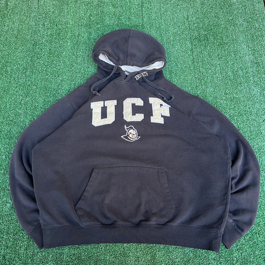 Vintage Y2K Men's UCF Golden Knights Central Florida Boxy Black Hoodie - 2XL