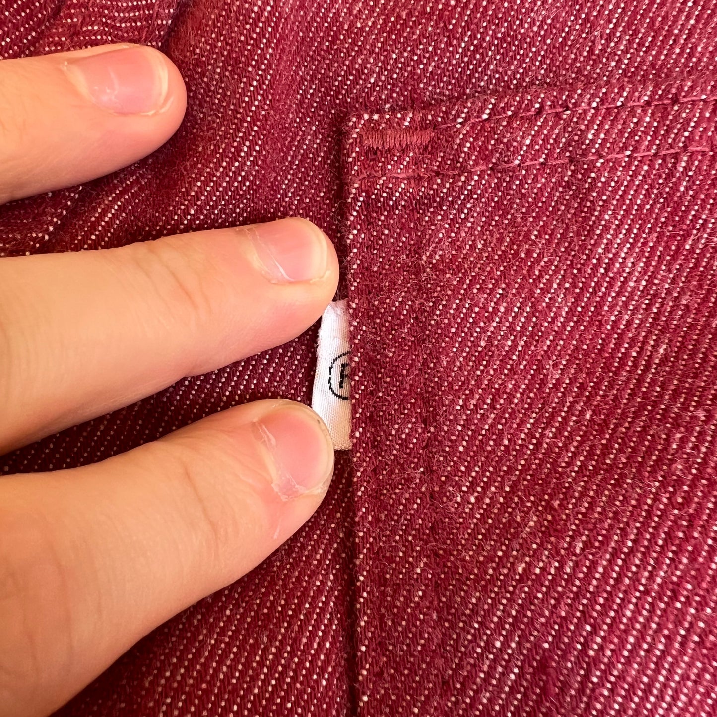 Vintage 60s 70s Levi's 684 Red Denim White Tab Scovill Big Bell Bottoms - 31x30"