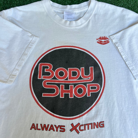 VTG 90s Y2K Men's The Body Shop Strip Club "Always Xciting" White T-Shrit - Large