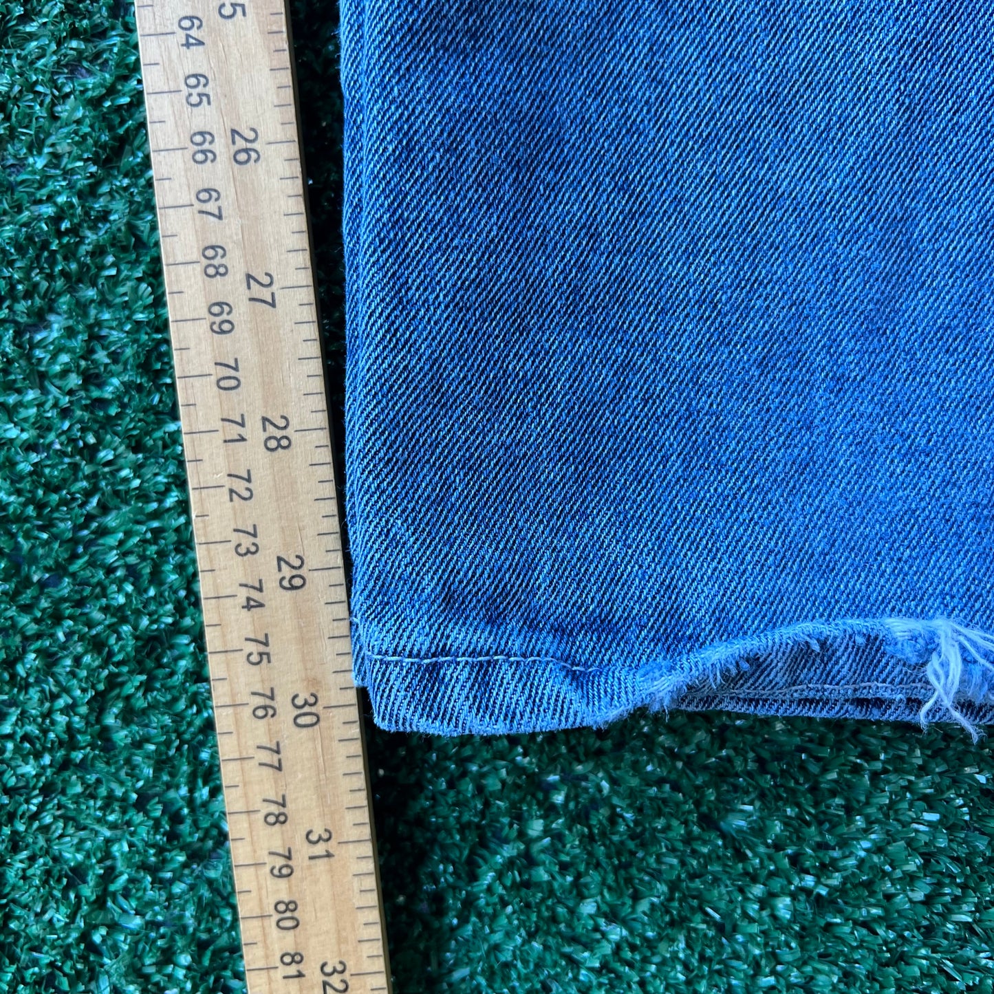 Y2K Koman Baggy Straight Distressed Blue Jeans - 35x30" 19" Open Southpole Style