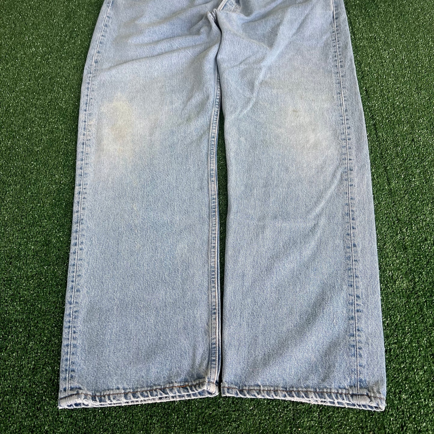 90s Levi's 501 Center Patch Button Fly Light Blue USA Jeans - 41x31"