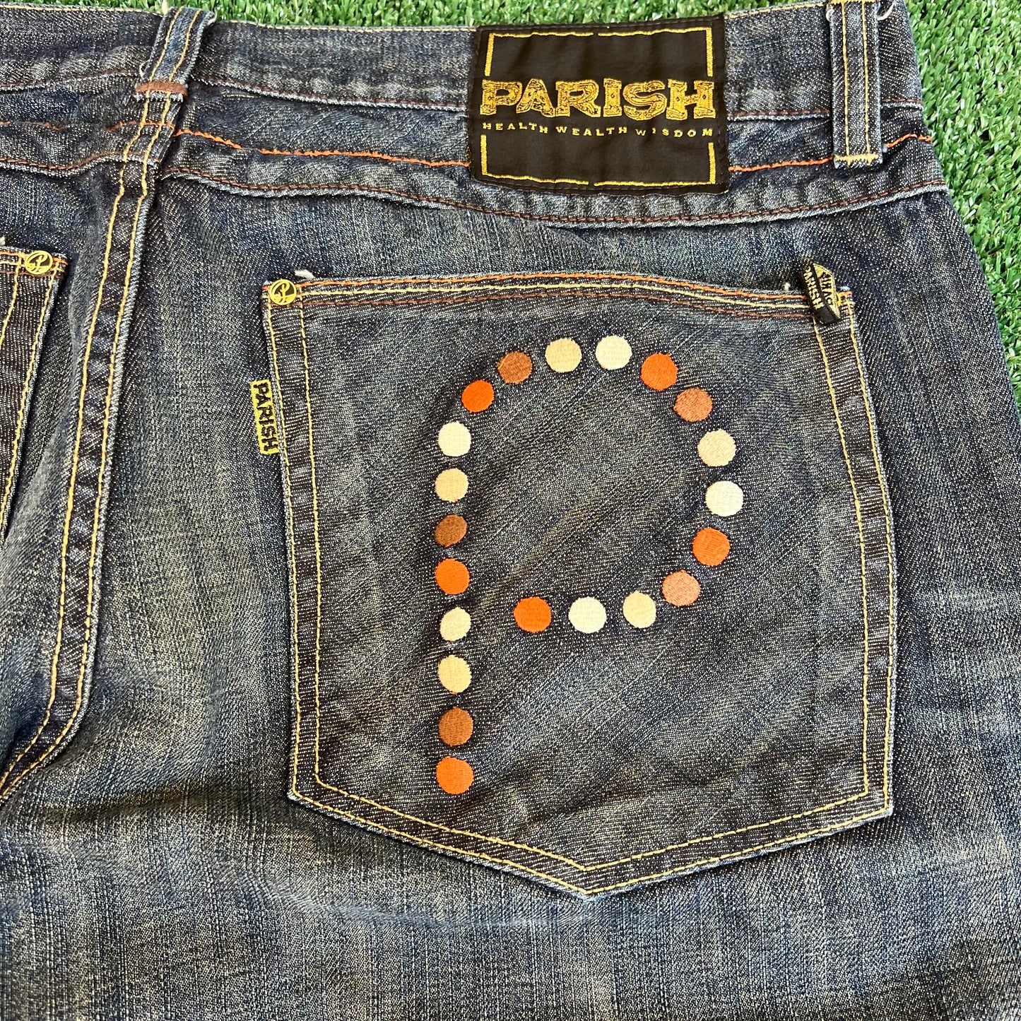 Vintage Y2K Men's Parish Wide-Leg Blue Jeans 42x32" 21" Opens Southpole Style