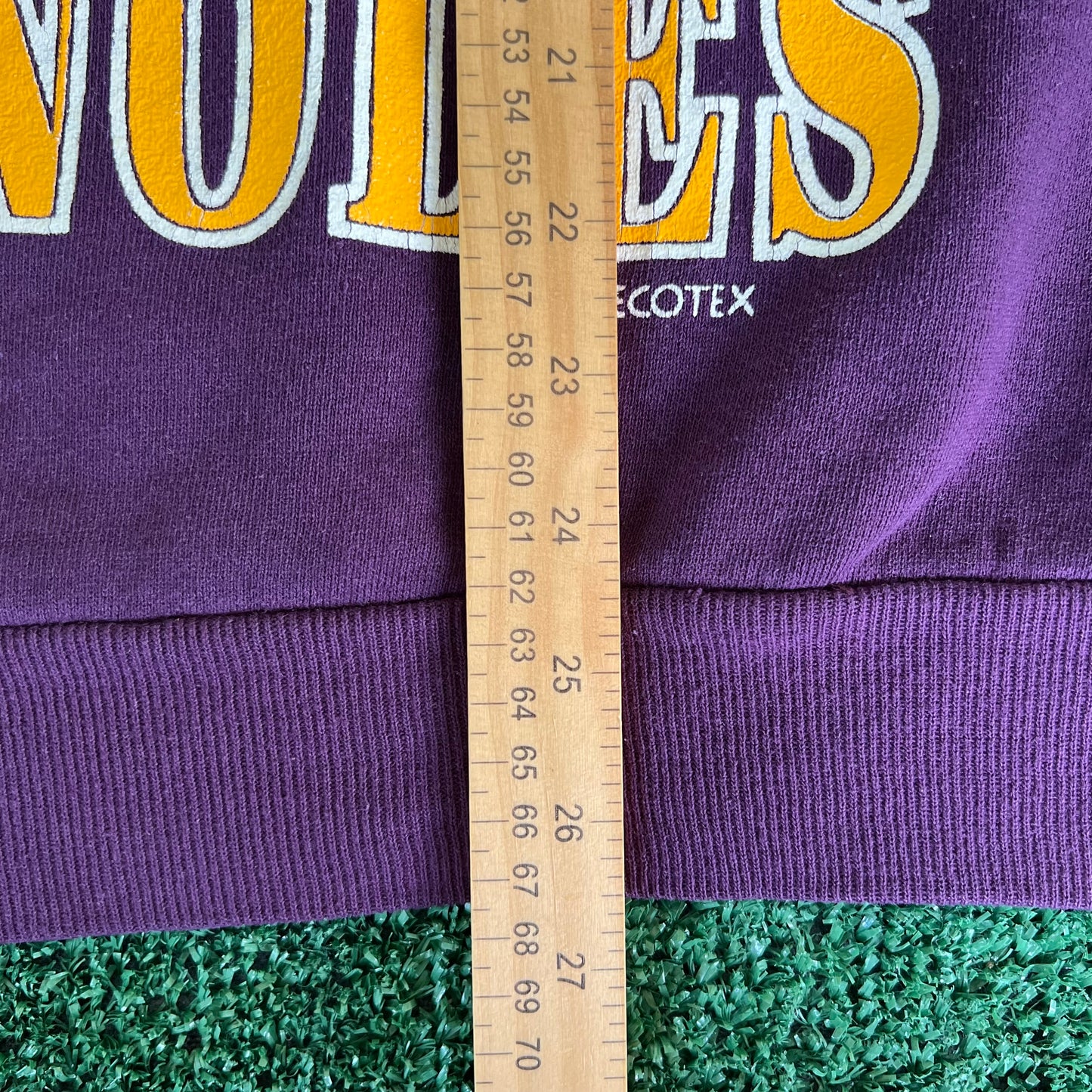 90s Florida State Seminoles FSU AOP Spellout Dark Purple Sweatshirt - Large