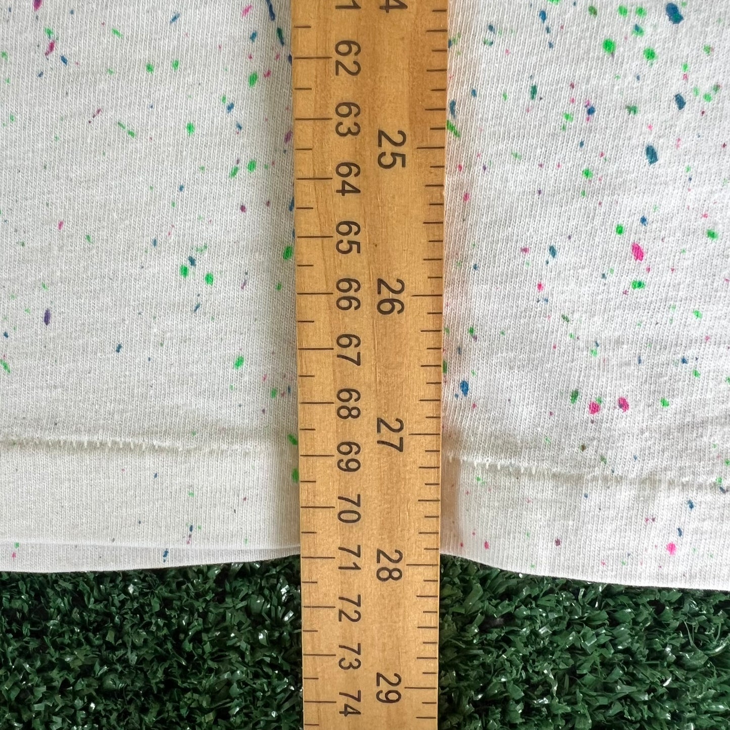 80s Velva Sheen Florida Mickey Mouse Paint Splatter White T-Shirt - Large