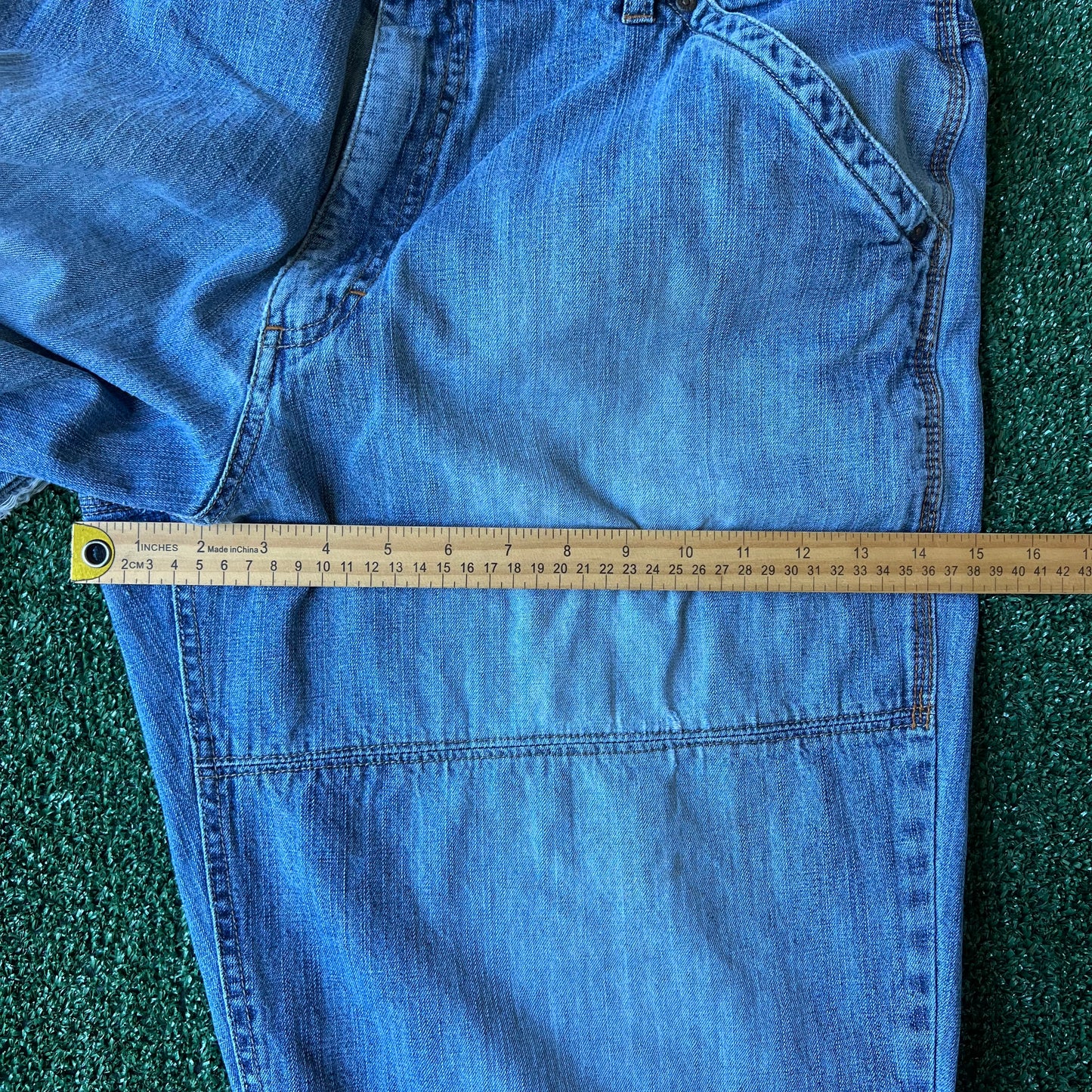 Y2K Men's Lee Dungarees Double Knee Carpenter Baggy Jeans - 36x28 20" Open Southpole Style