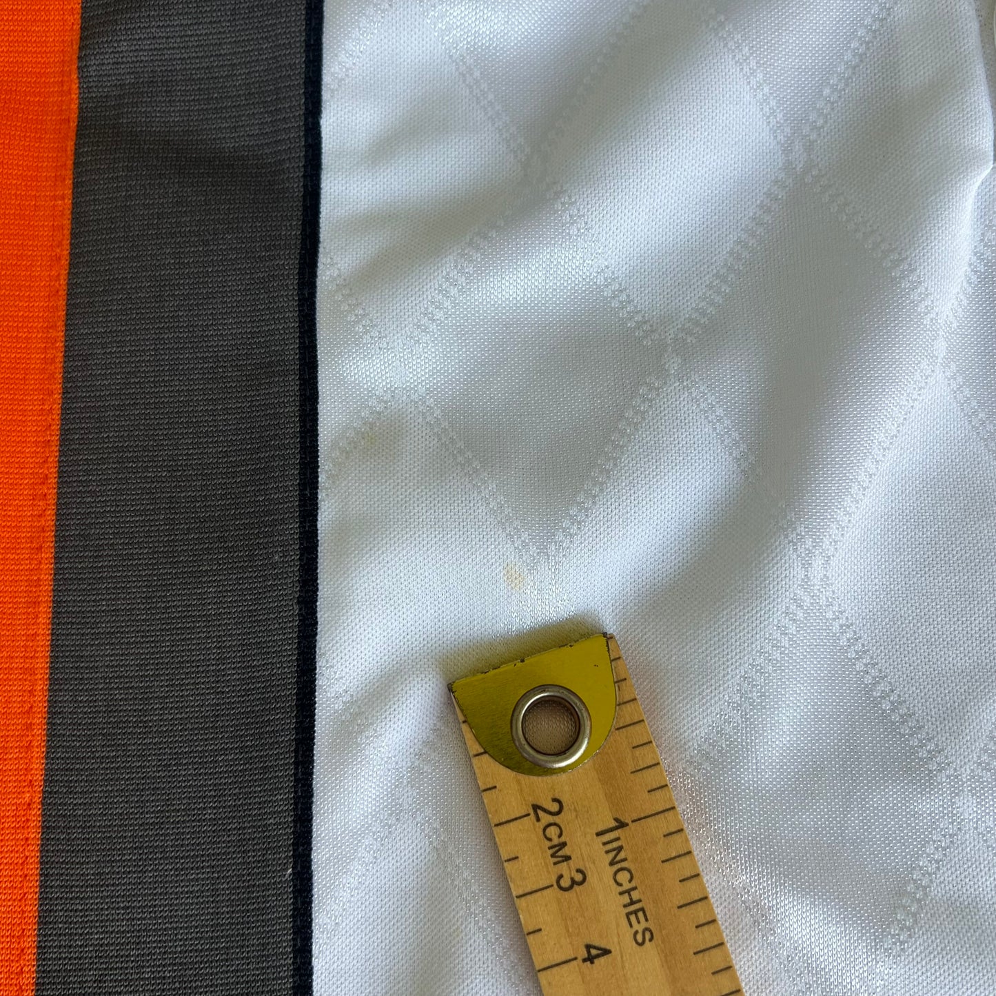 90s Adidas White Orange Gray Stripe Goalkeeper Soccer Jersey - XL