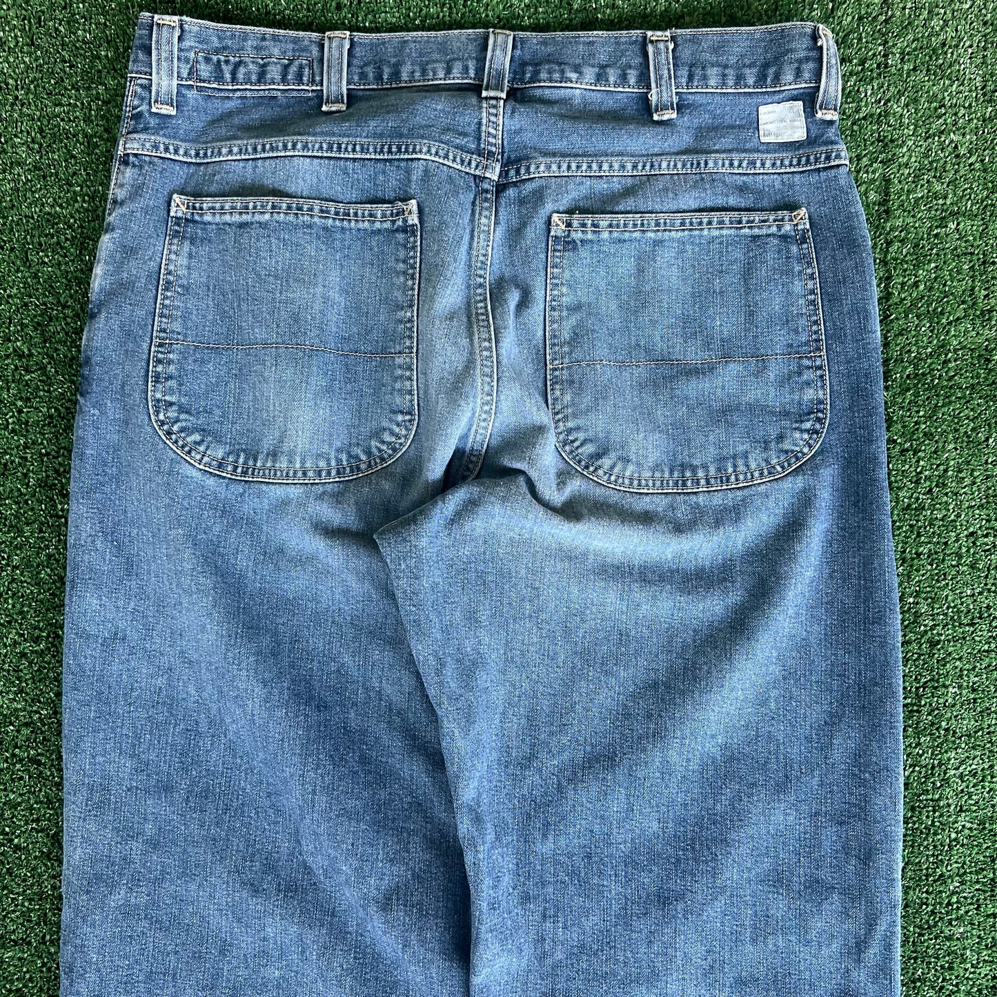 90s Y2K GAP Worker Baggy Wide-Leg Blue Jeans - 37x32" 20.5" Openings