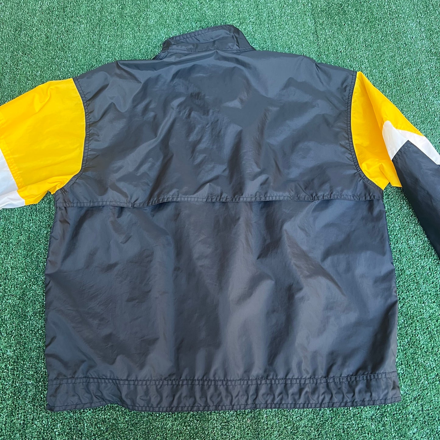 VTG 90s Nutmeg Nascar Rusty Wallace 2 Black White Yellow Colorblock Jacket - Large