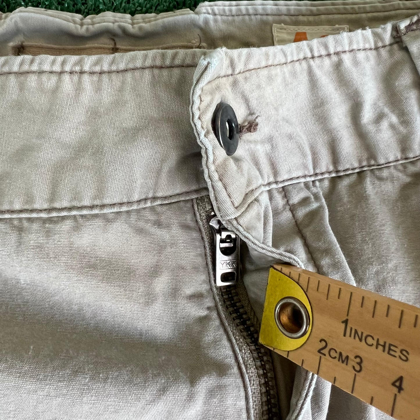 Y2K Old Navy Cargo Khaki Cargo Canvas Pants - 41x28.75" 23" Openings