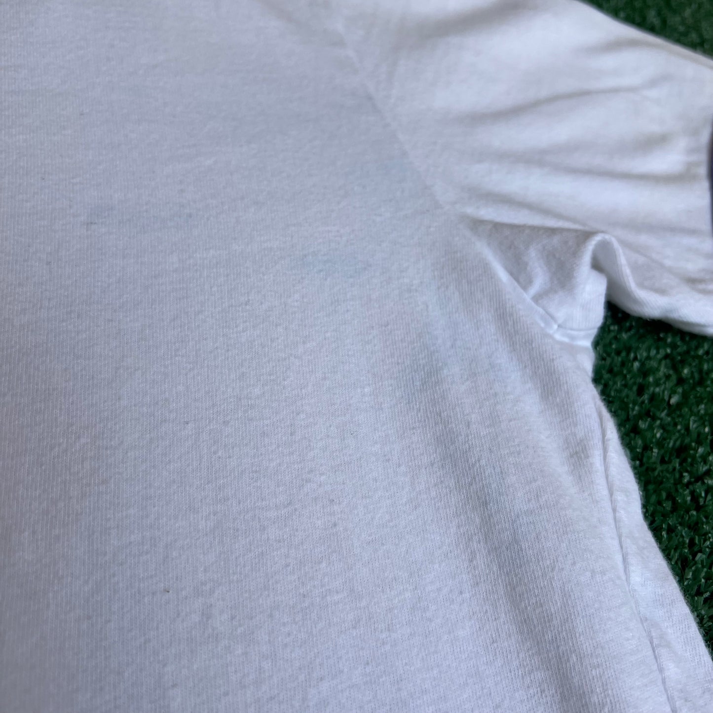 Vintage Y2K Men's Abercrombie Funny I Love To Cuddle White Ringer T-Shirt - Medium