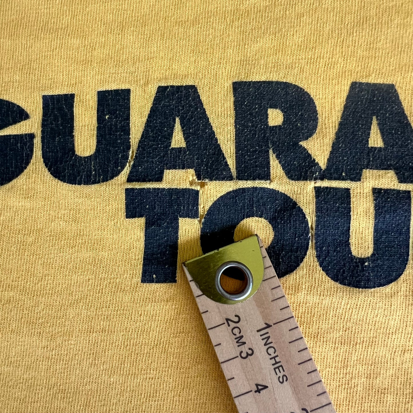 90s DeWalt Tools Yellow Distressed Single Stitch T-Shirt - Large
