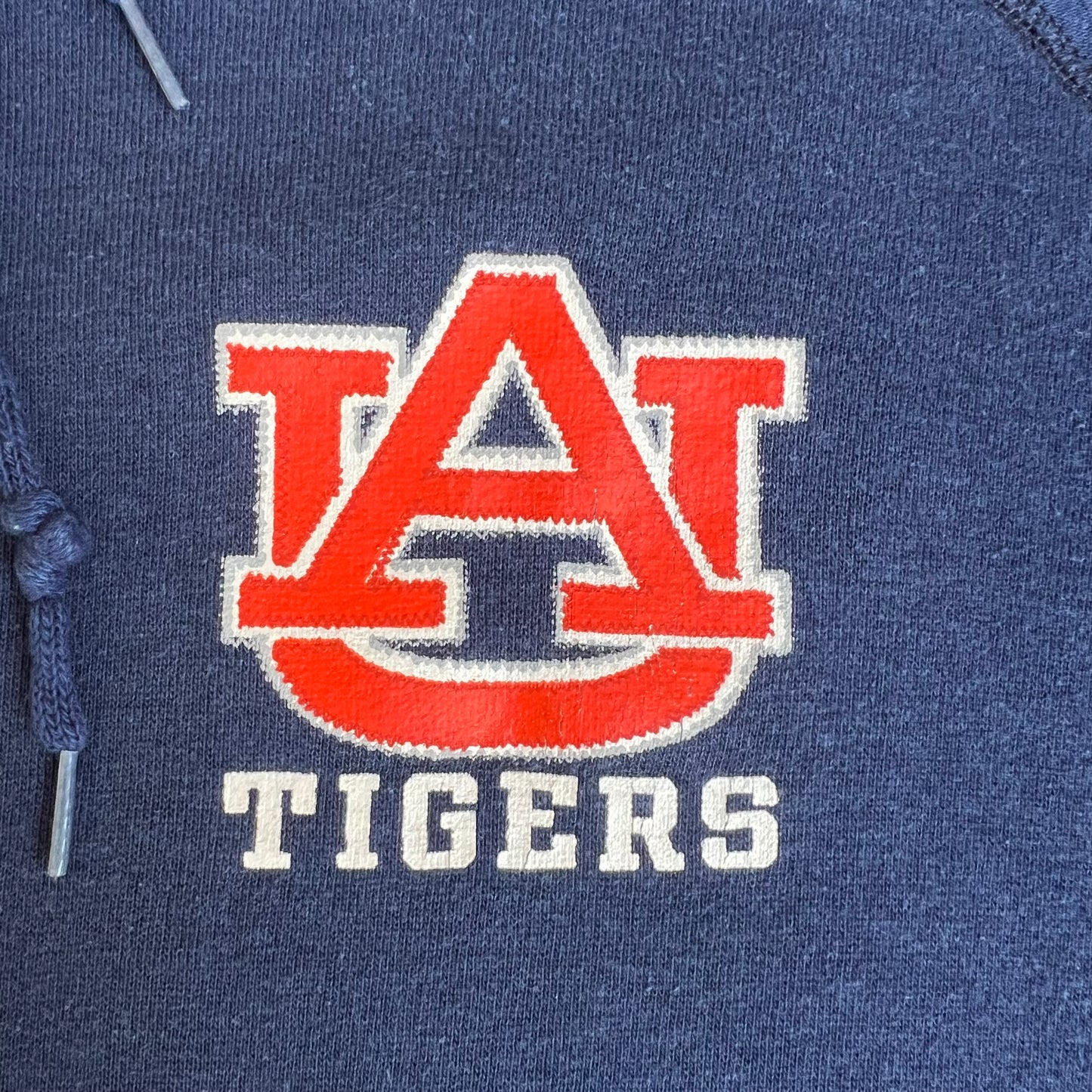 Vintage 70s 80s Auburn Tigers Navy Blue Boxy Raglan Cut Hoodie Medium 23x25"