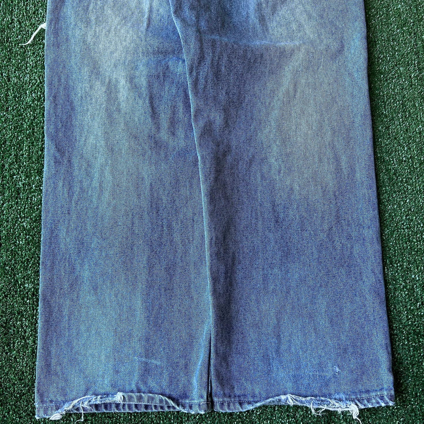 Y2K Koman Baggy Straight Distressed Blue Jeans - 35x30" 19" Open Southpole Style