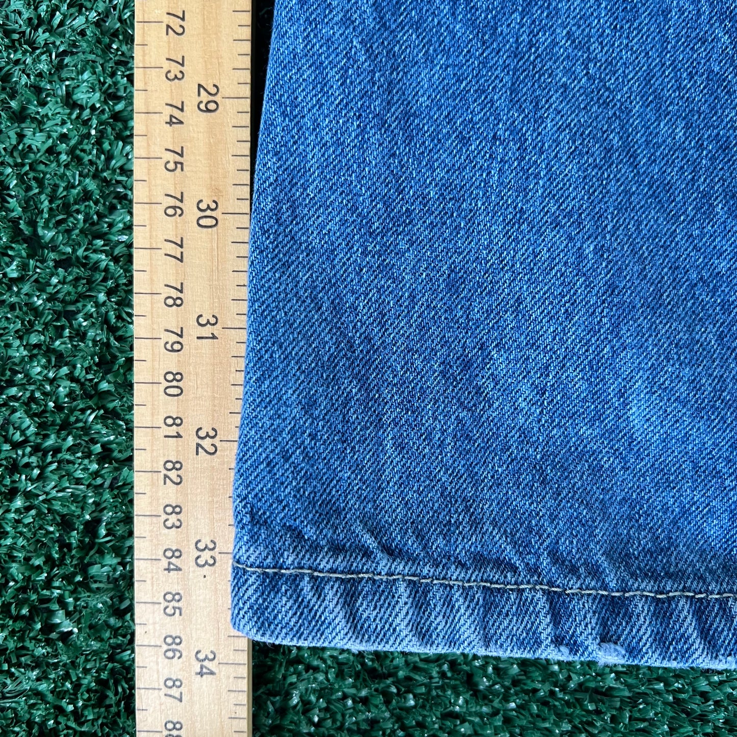 Y2K Bad Boy Records Blue Baggy Wide-Leg Jeans - 37x33.5" 20" Opening