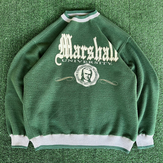 90s Savvy Marshall Thundering Herd Dark Green Crewneck Sweatshirt - XL