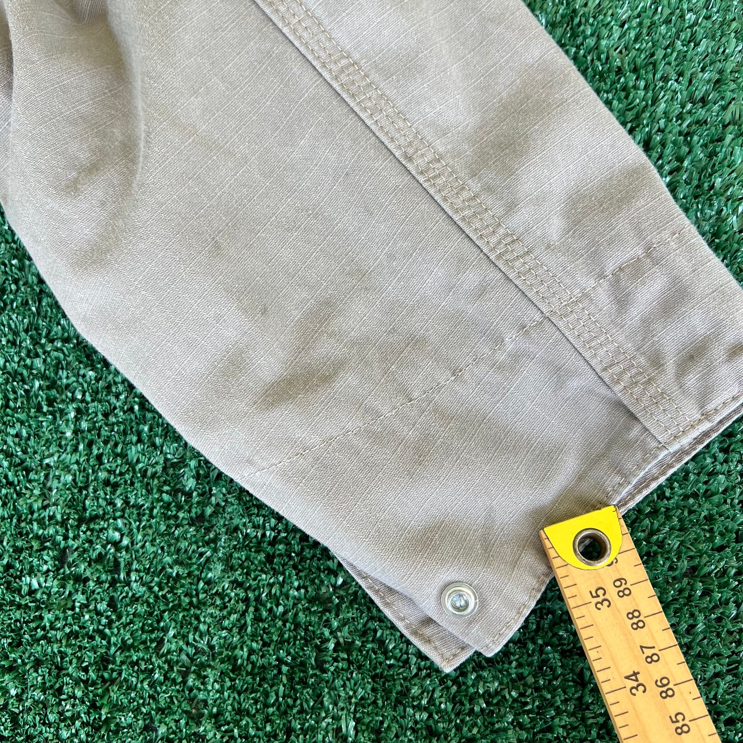Carhartt Collared Flint Canvas Ripstop Flap Pocket Zip-Up Jacket - Large