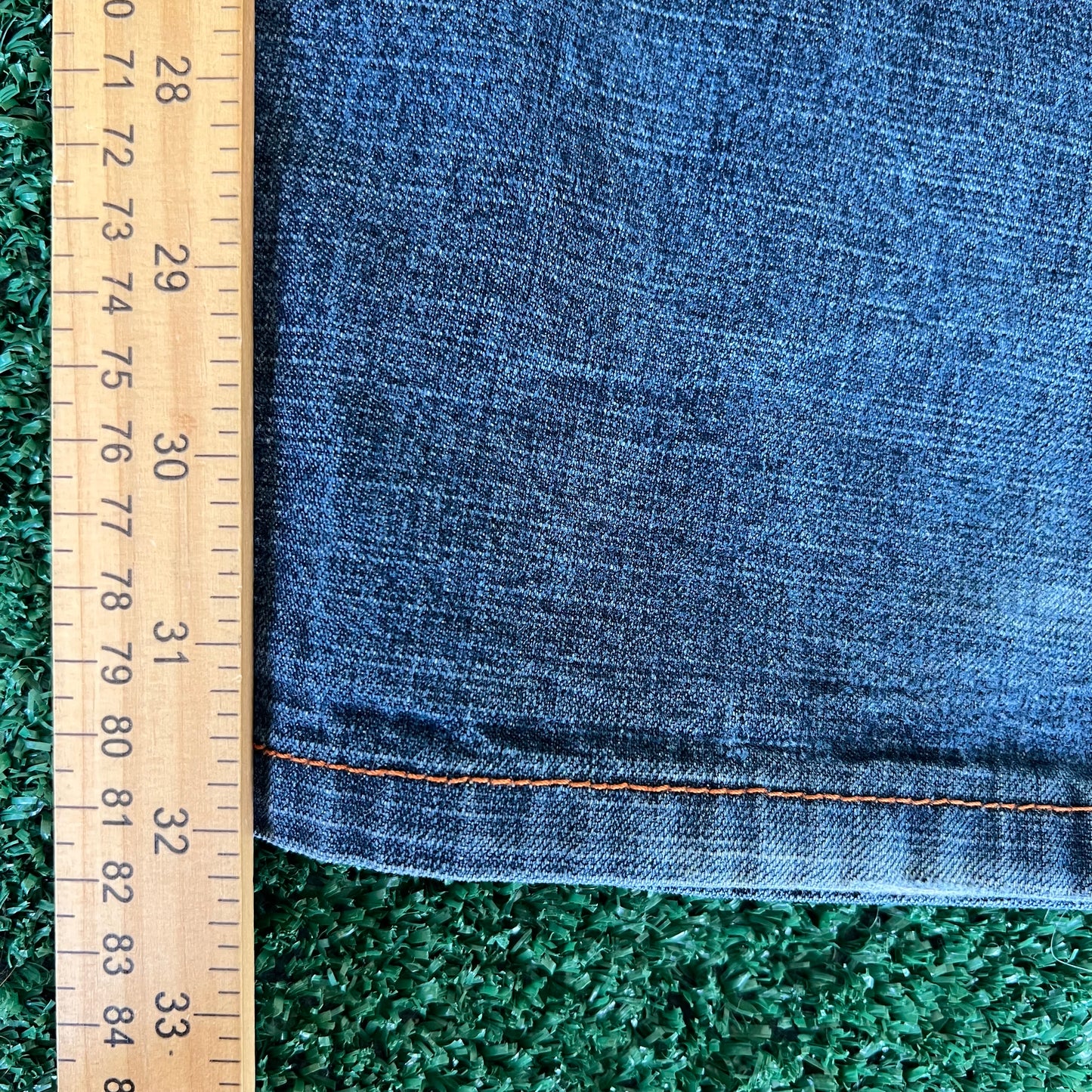 Y2K Akademiks Wide-Leg Alphabet Soup Blue Jeans 44x32" 20" Openings JNCO