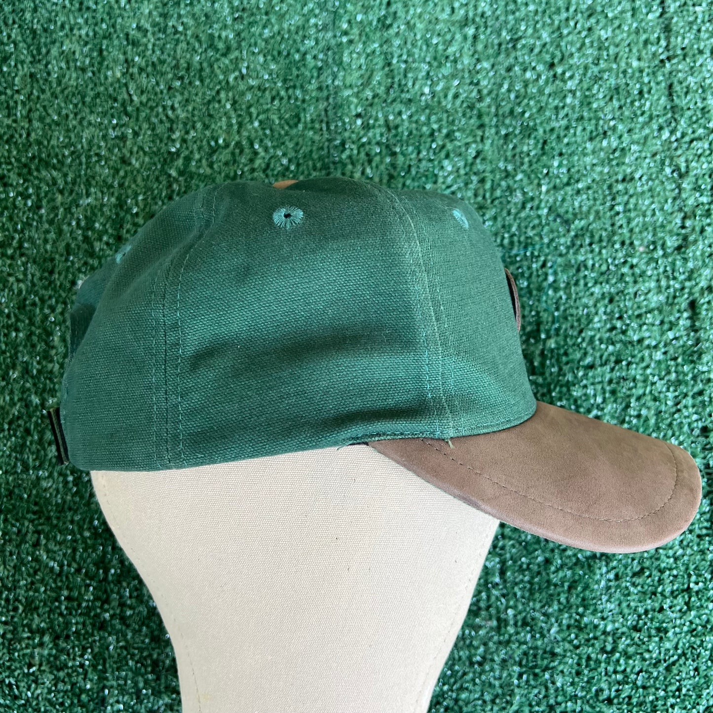 90s Nike Golf Dark Green Canvas Leather Strapback Hat