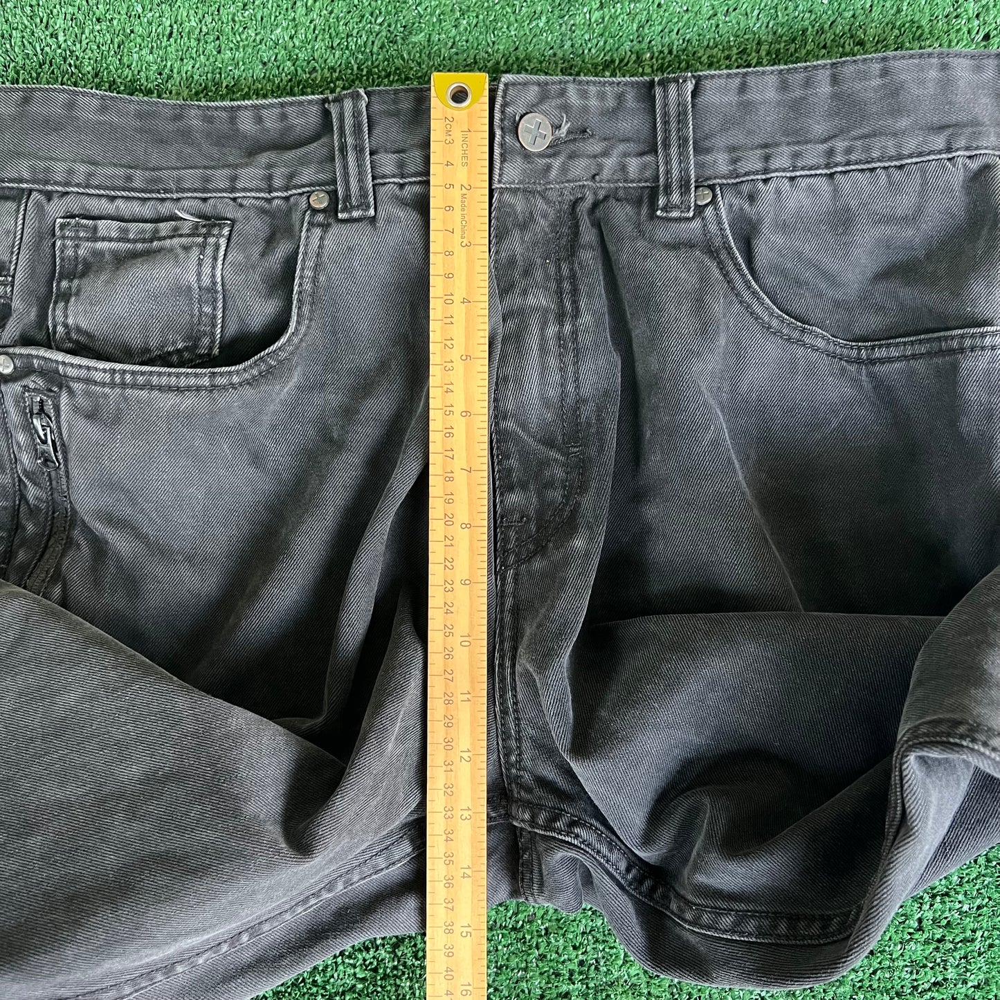 Y2K Men's Rocawear Baggy Wide-Leg Black Jeans 39x31" 20" Open JNCO Style
