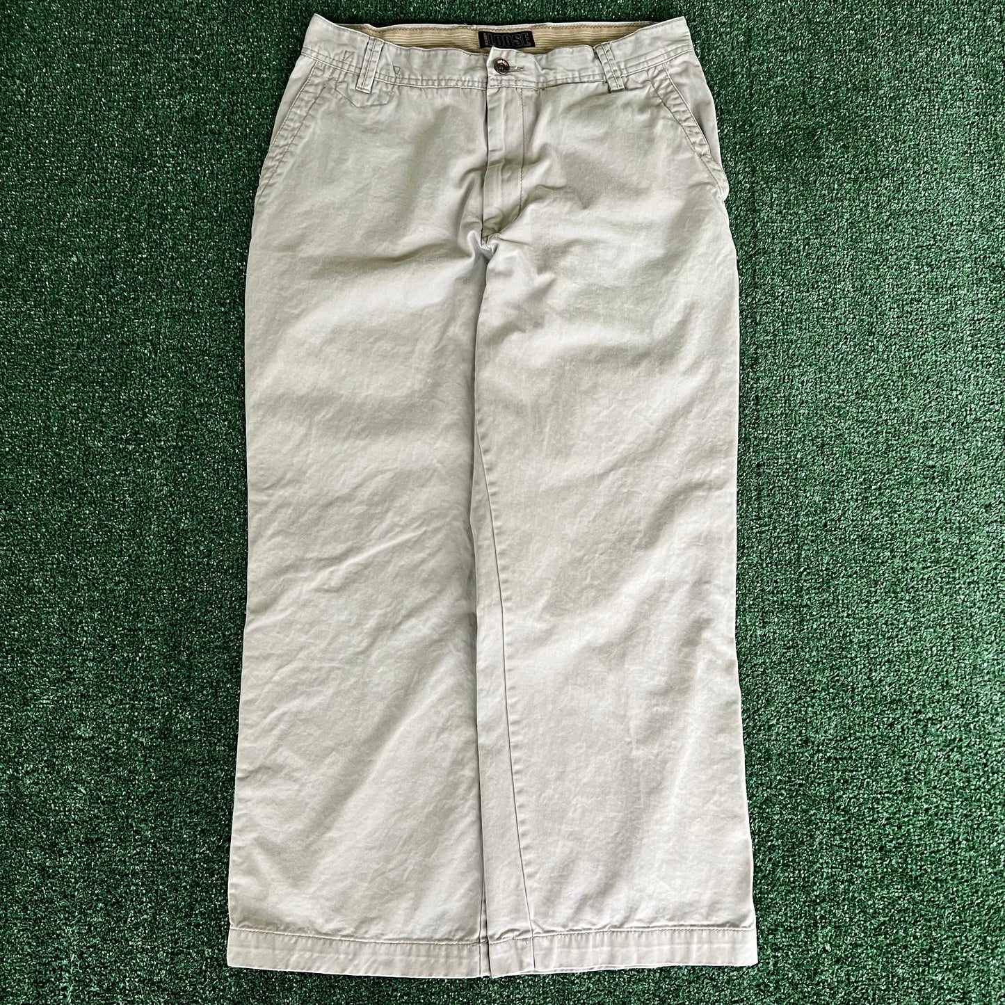 Y2K Old Navy Loose Baggy Wide-Leg Khaki Pants - 34x28" 21" Openings