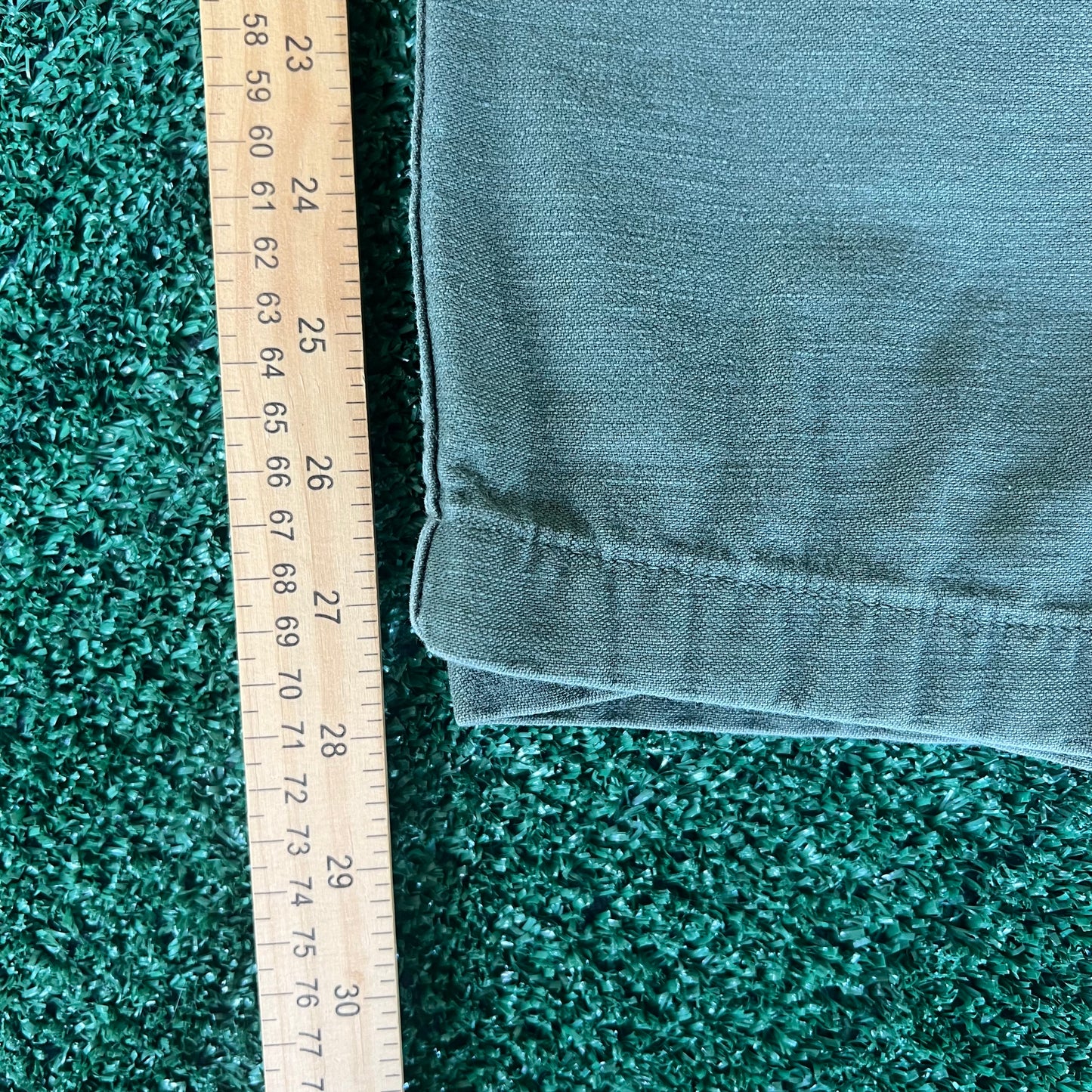 70s Vietnam War OG-107 Type 1 Zipper Fly Baggy Straight Green Pants - 33x28" 18.5" Openings