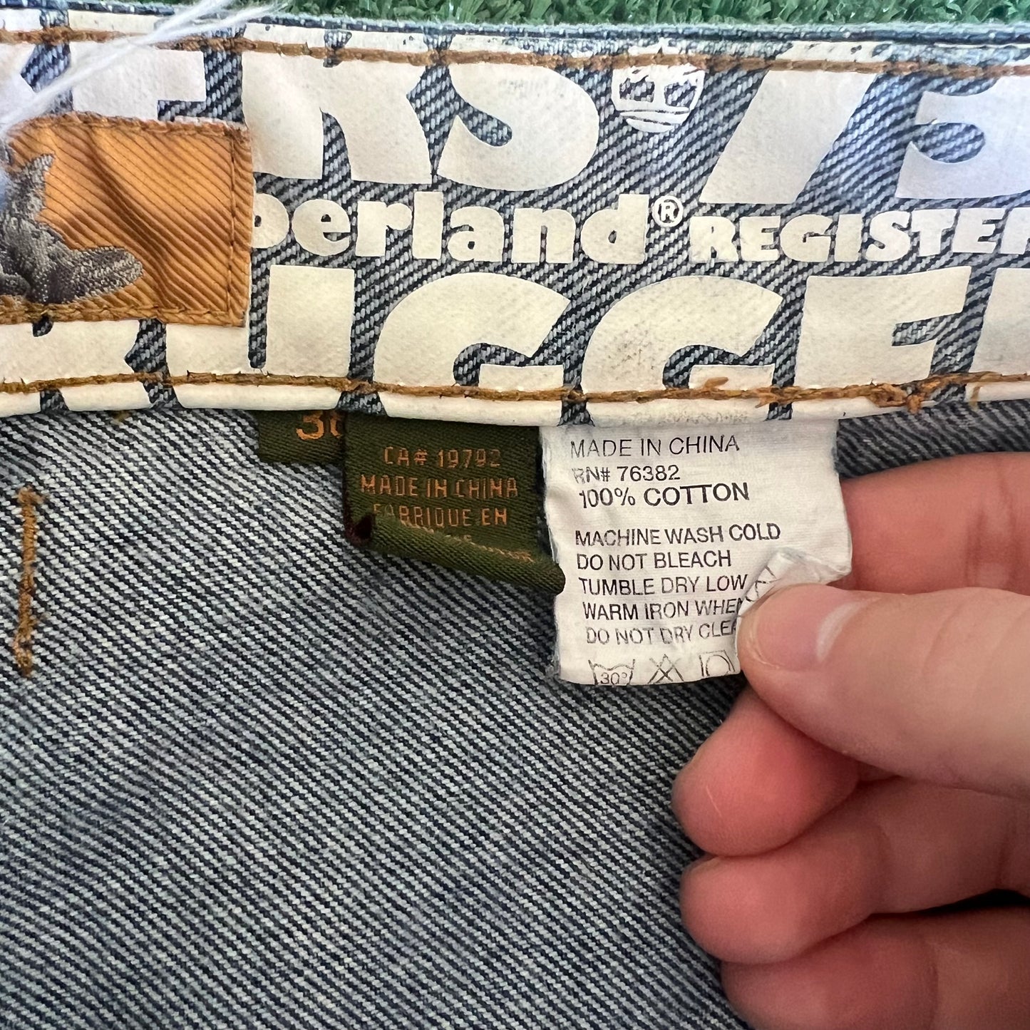 Y2K Timberland Boot Co Baggy Wide-Leg Blue Jeans - 38x32" 20" Opens