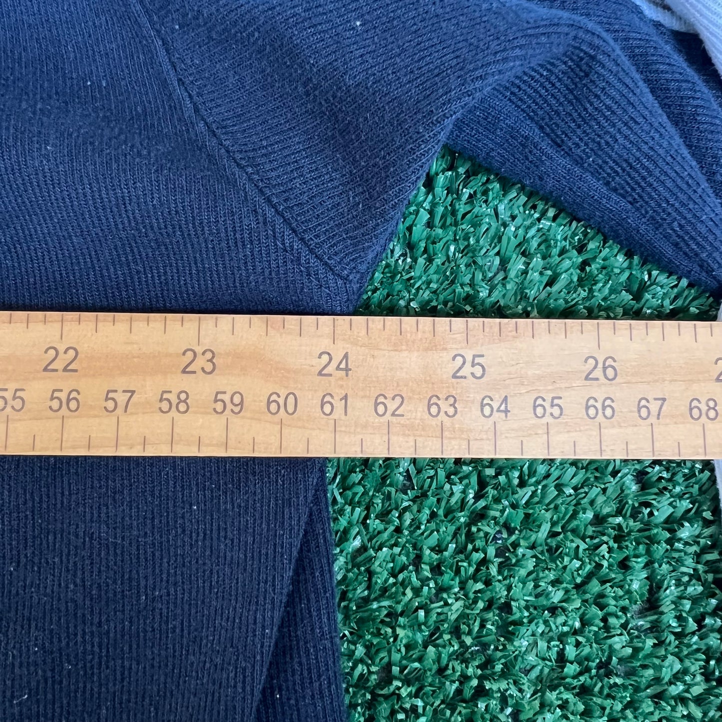 Vintage Y2K Men's Point Zero Navy Blue Striped White Ribbed Long Sleeve T-Shirt - XL