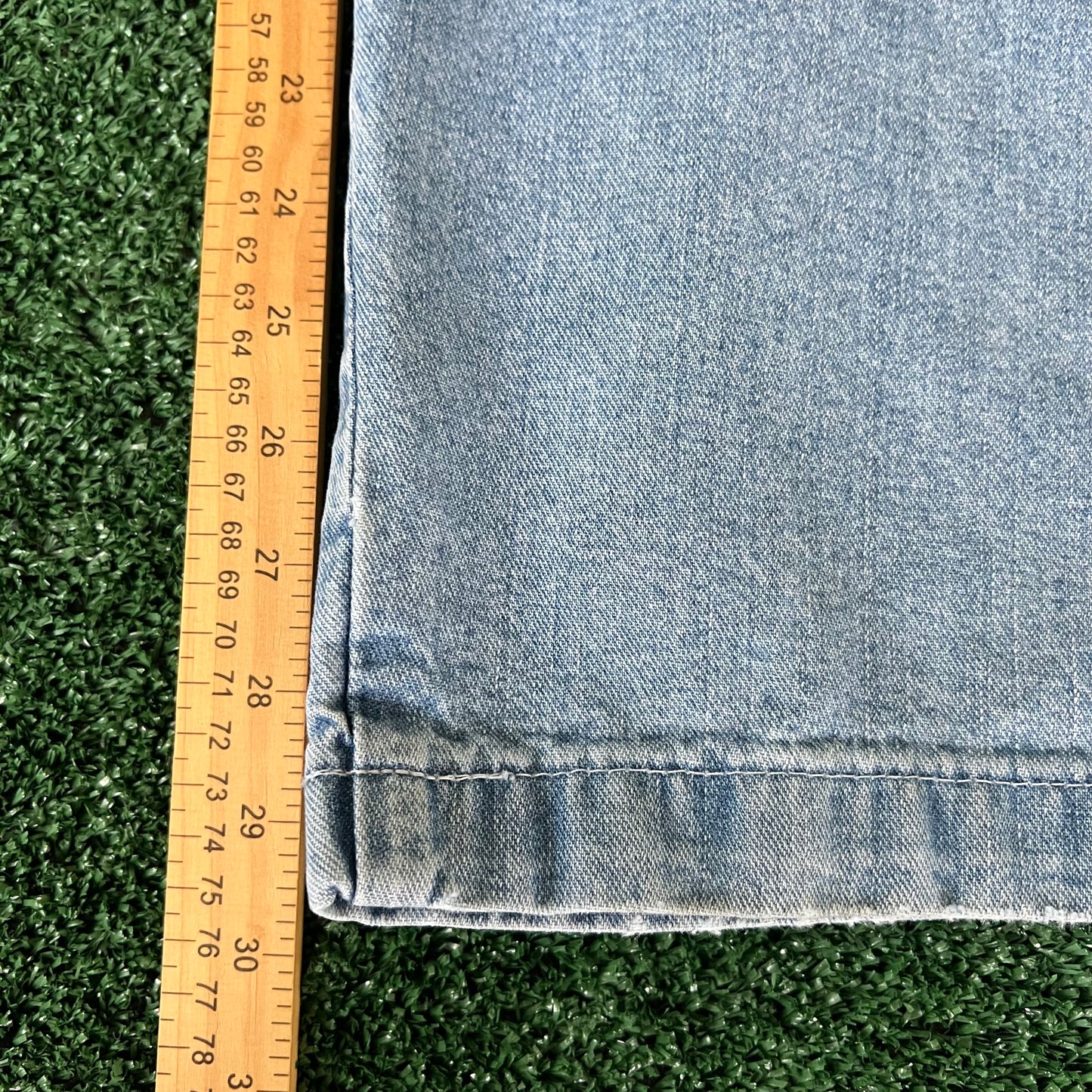 Y2K Tommy Hilfiger Baggy Carpenter Light Wash Blue Jeans - 33x29.75" 18" Opening