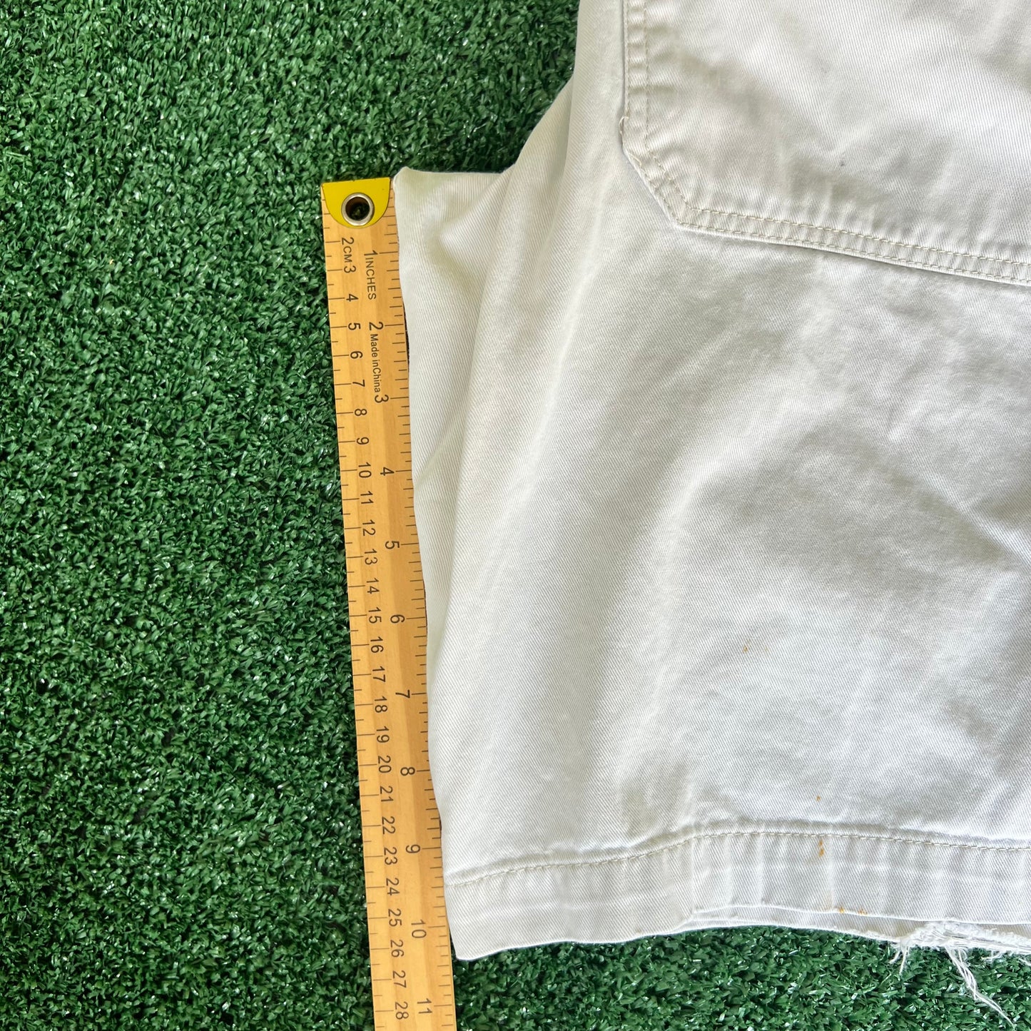 90s Levi's L2 Distressed Khaki Side Stripe Shorts - 30x10.5"