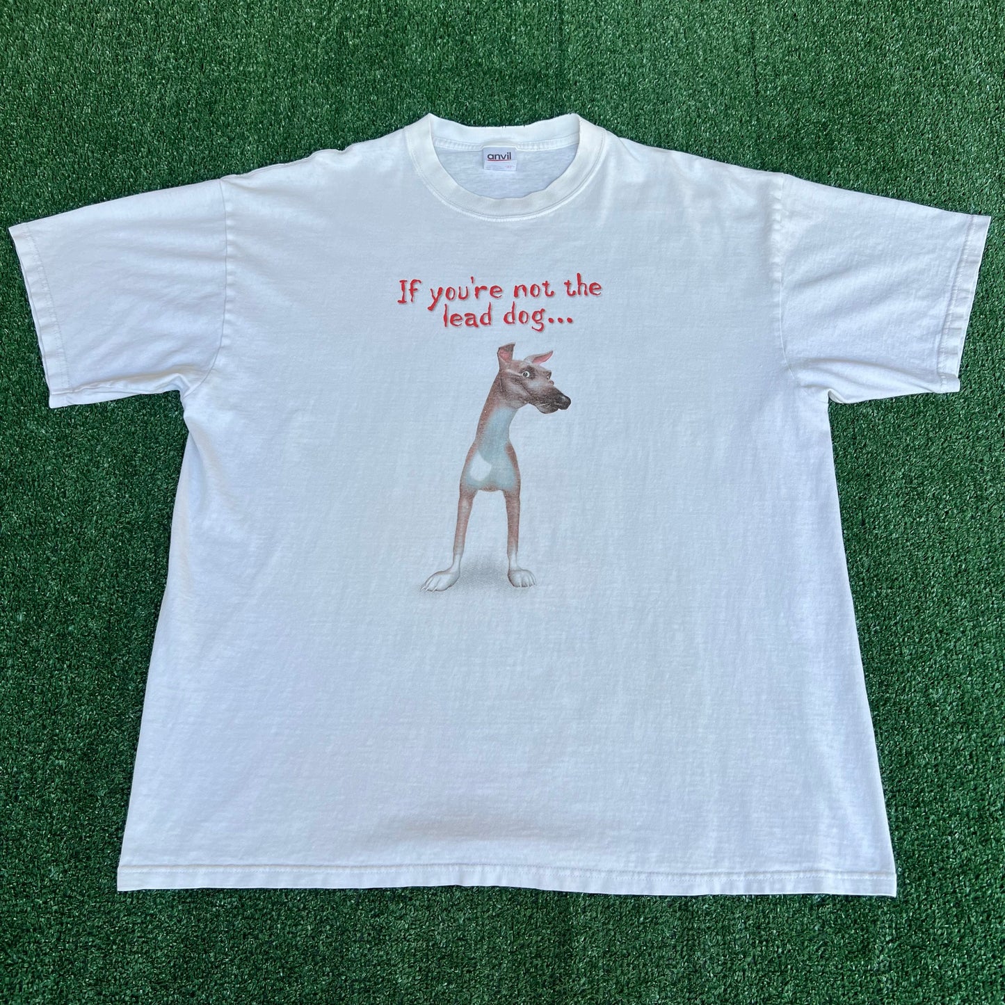 Vintage Y2K Men's Derby Lane Greyhound Dog Butt Racing Funny White T-Shirt - XL