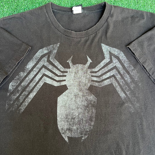 Vintage Y2K Men's Marvel Mad Engine Venom Symbiote Spiderman Black T-Shirt - 2XL
