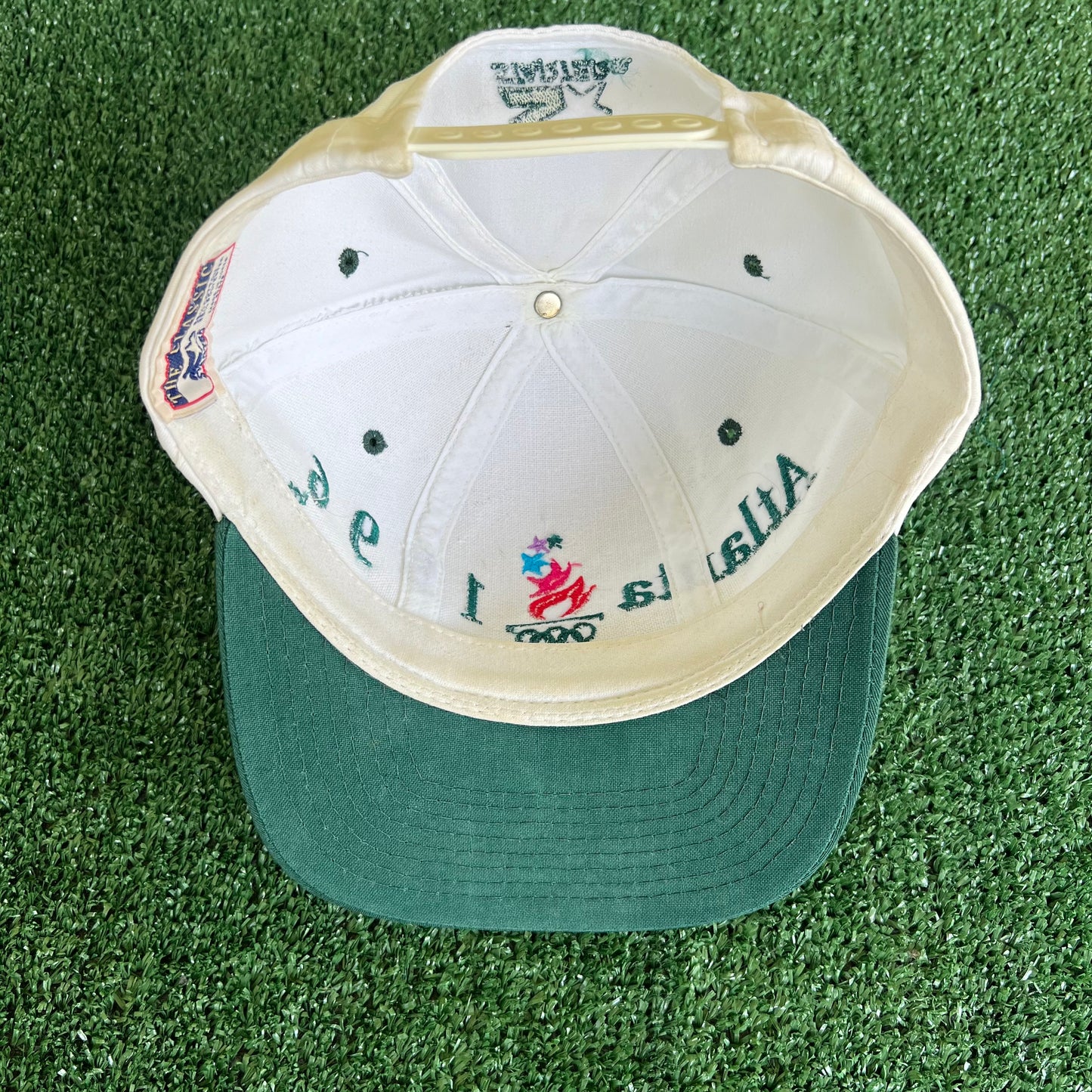 1996 Starter Atlanta Olympics Tri Block White Snapback Hat