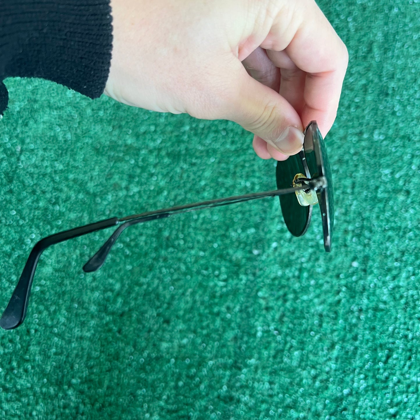80s Ray-Ban Bausch & Lomb Black Frame Black Glass Lens Aviators 58-14 W Case