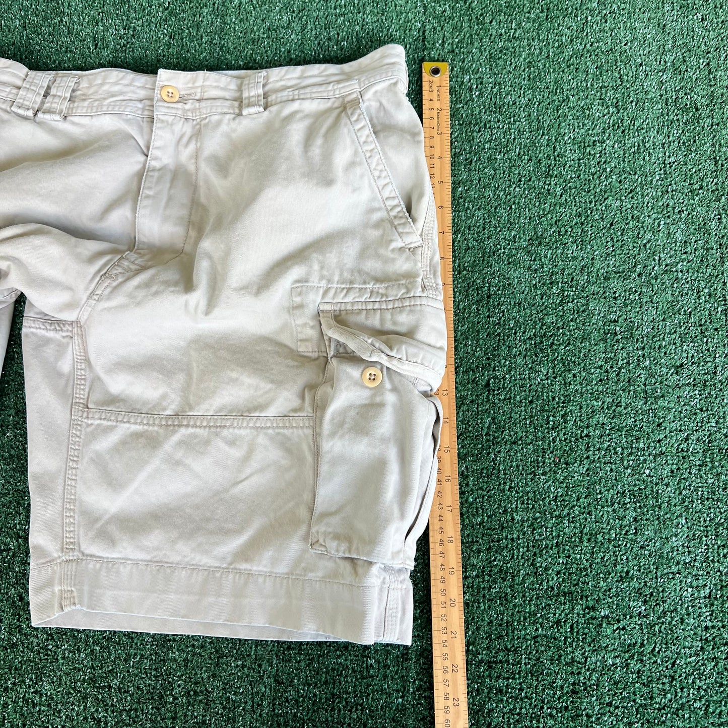 Y2K Polo Ralph Lauren Chino Cargo Light Khaki Shorts - 37x10.75"